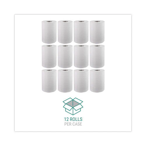 Hardwound Roll Towels, 1-ply, 8" X 350 Ft, White, 12 Rolls/carton - Image 2