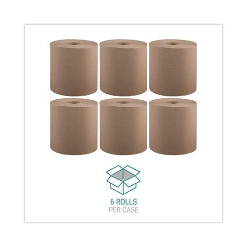 Hardwound Roll Towels, 1-ply, 8" X 800 Ft, Natural, 6 Rolls/carton - Image 2