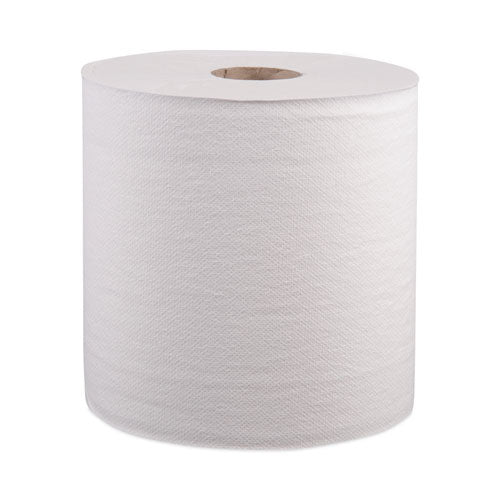 Hardwound Roll Towels, 1-ply, 8" X 800 Ft, White, 6 Rolls/carton - Image 1