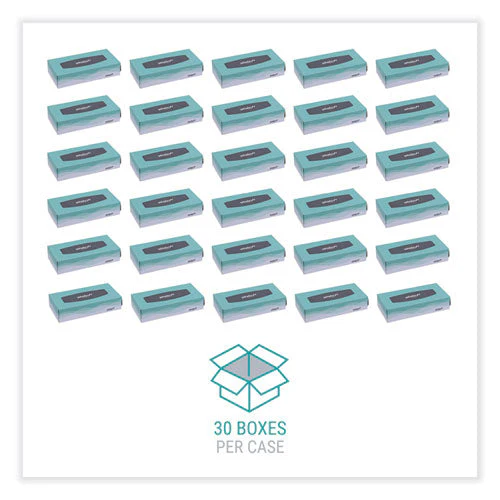 Facial Tissue, 2 Ply, White, Flat Pop-up Box, 100 Sheets/box, 30 Boxes/carton - Image 2