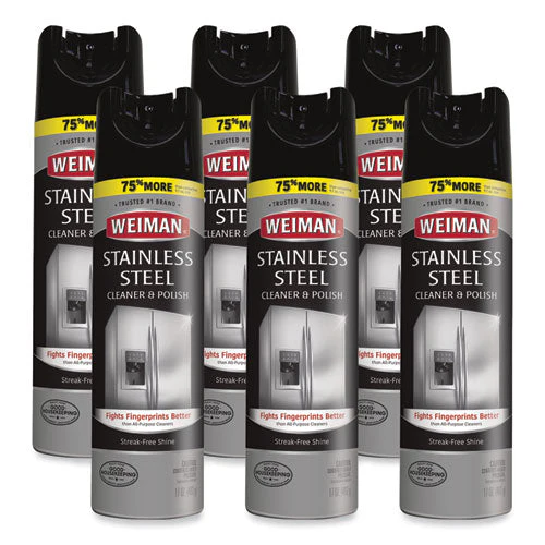 Stainless Steel Cleaner And Polish, 17 Oz Aerosol, 6/carton - Image 1