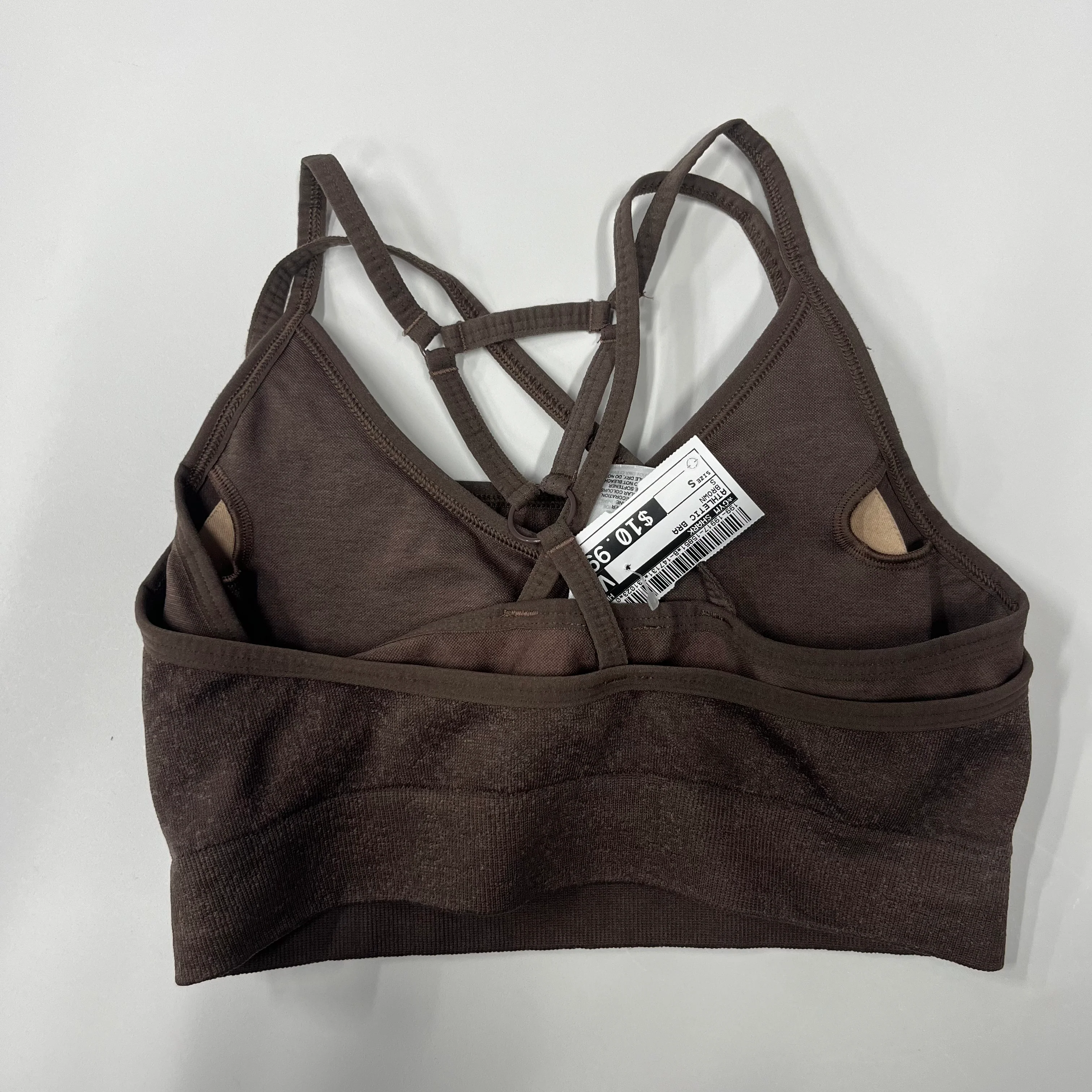 Gymshark Athletic Racerback Sports Bra Brown Size S - Image 2