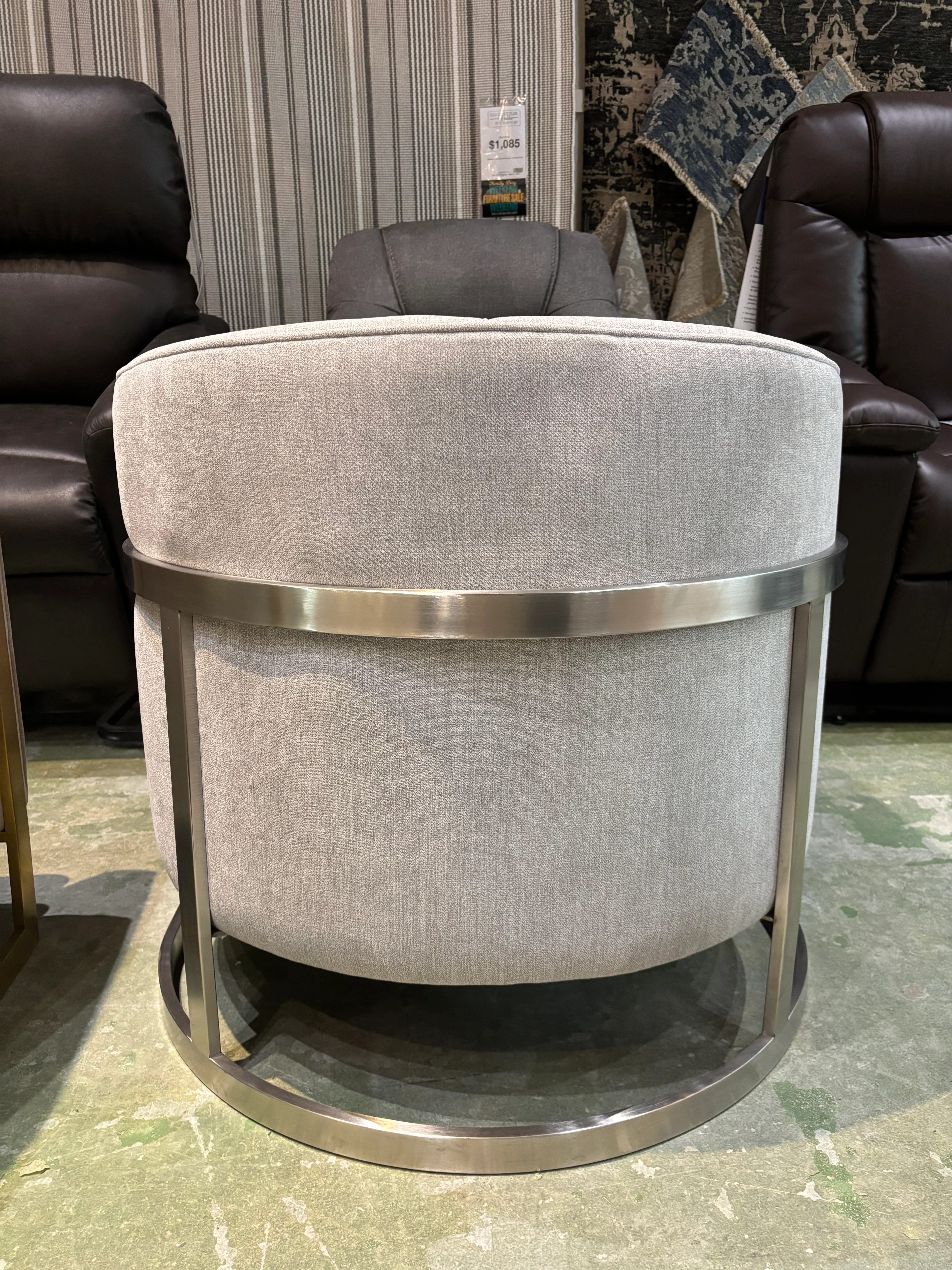 Curated 2781-F03 Chair Cover: Mercedes Ash / Fin: Pewter - Image 2