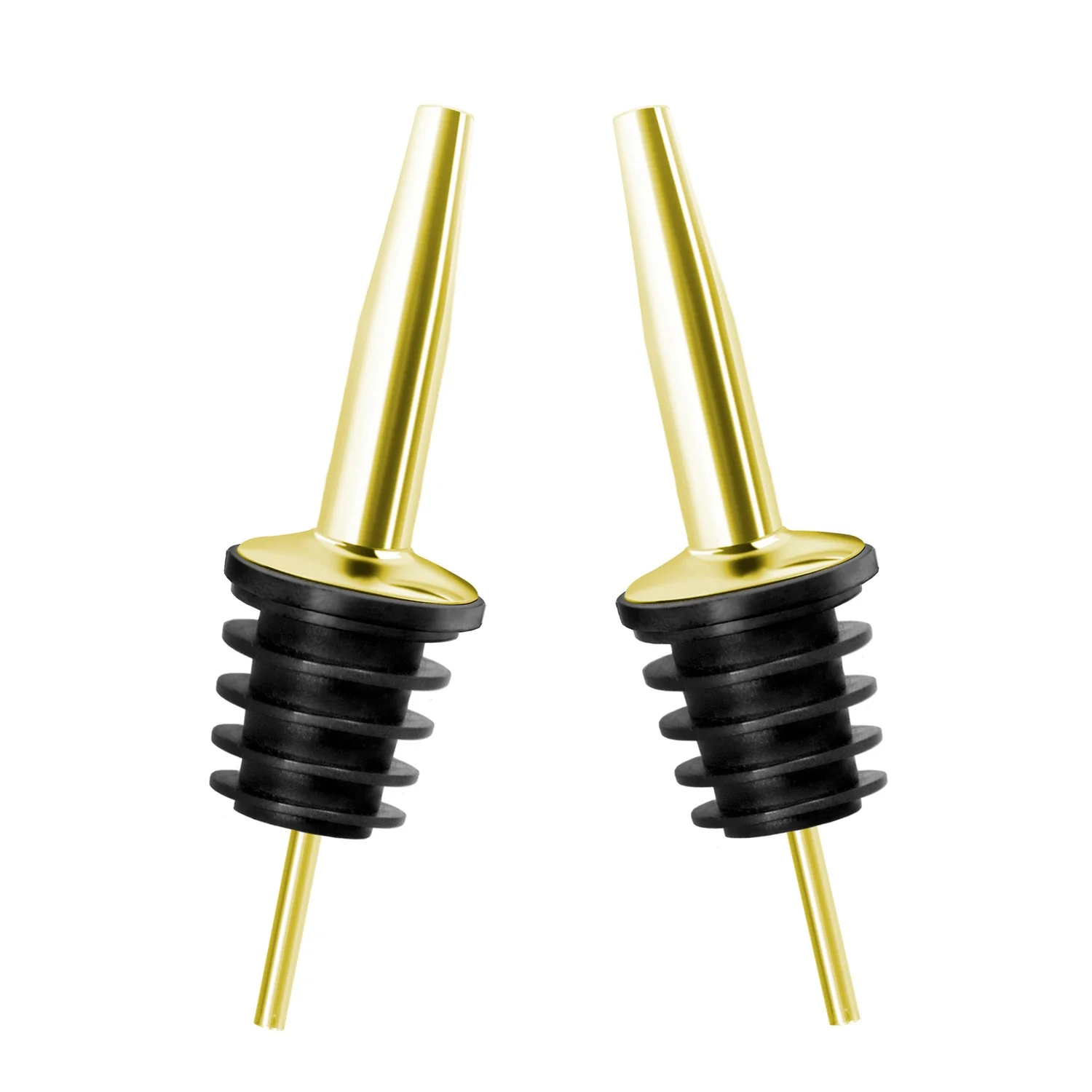 Liquor Bottle Pourers, Brass - Image 1