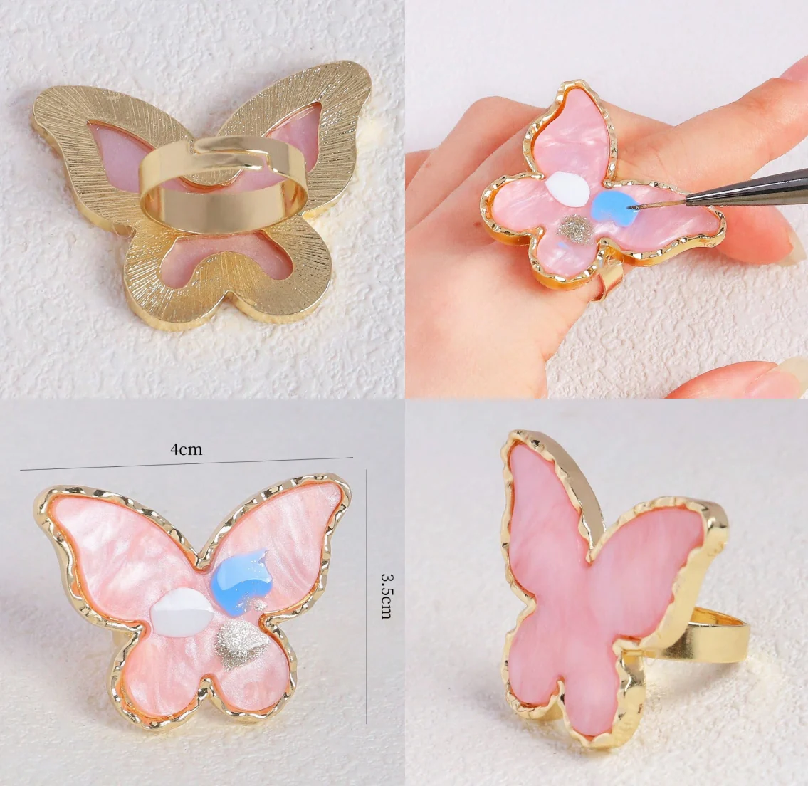 Butterfly Nail Color Palette Ring for Gel Mixing - Image 2