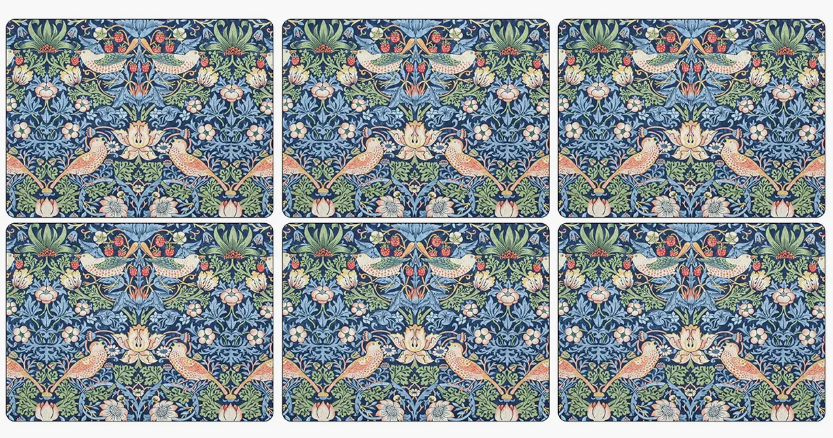 Strawberry Thief Blue Placemats, Set of 4
