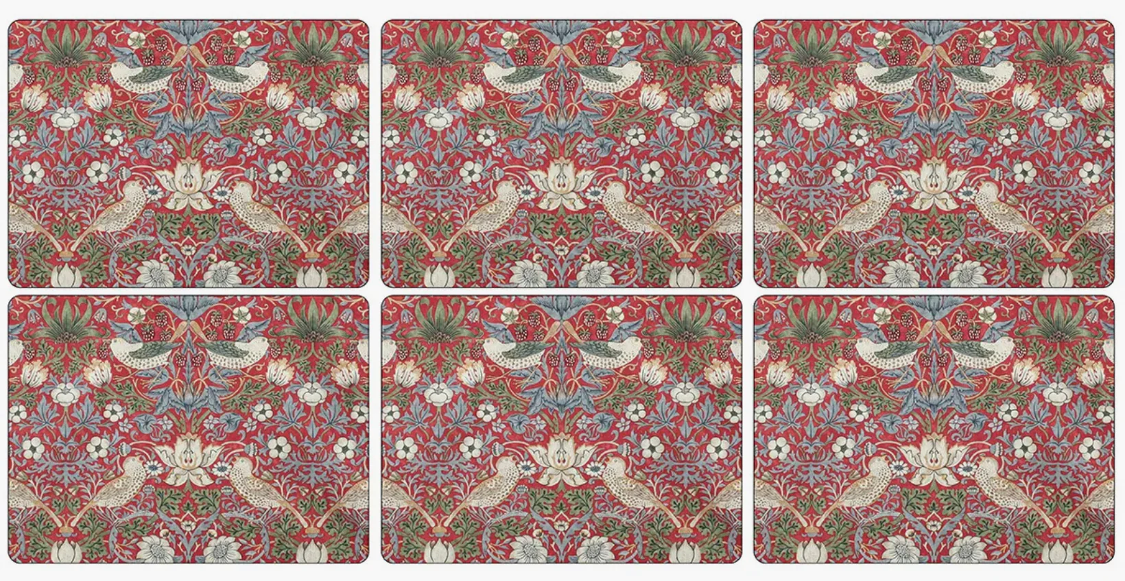 Strawberry Thief Red Placemats, Set of 4