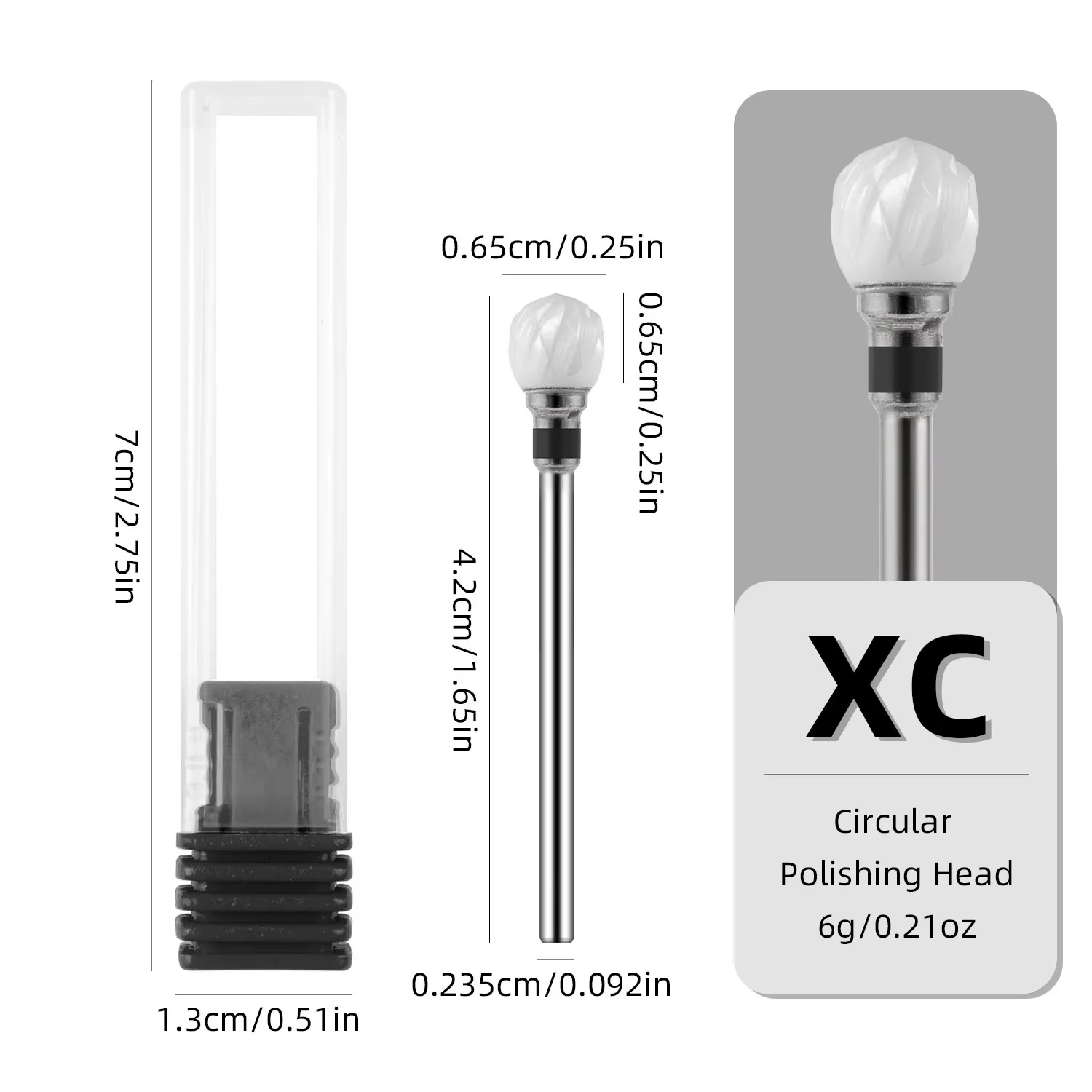 CERAMIC NAIL BIT (Ball) Black XC #413, 1 PCS