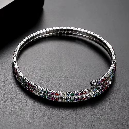 New-Design-Multi-Cubic-Zircon Water Proof Tarnish Free Wrap Bracelet - Image 1