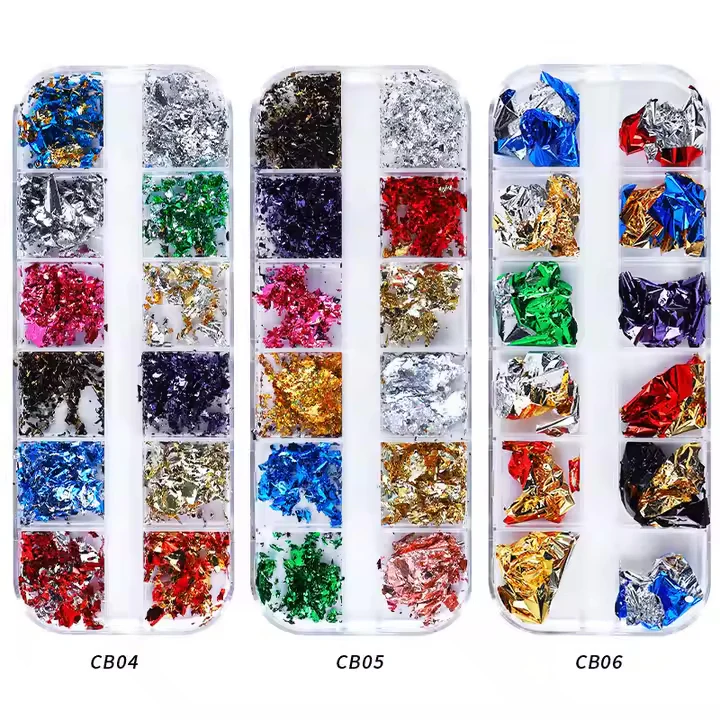 Foil Kit Fragments DIY Aluminum Paper Nail Stickers Flakes - Image 3