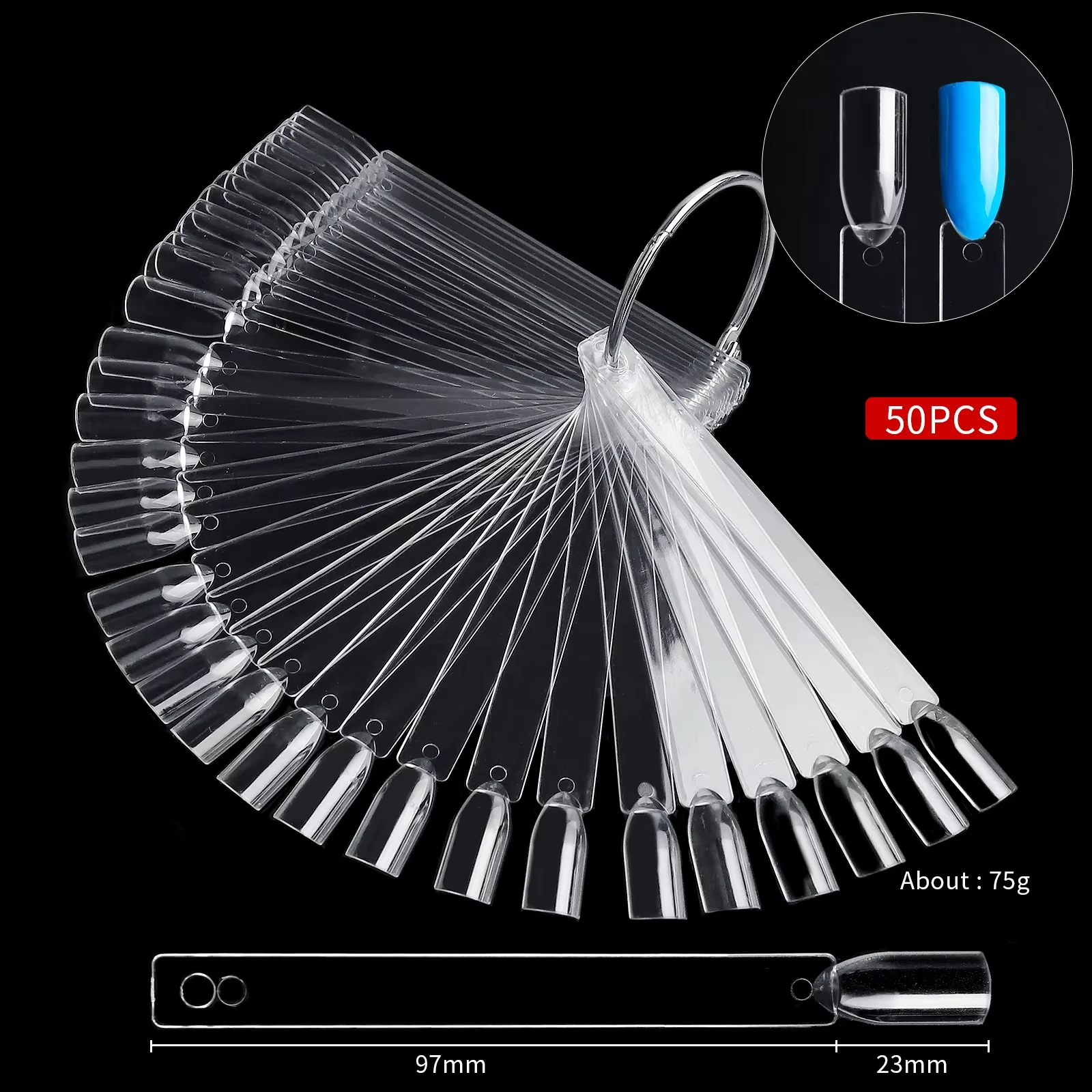 Transparent Clear Nail Tips (swatch)