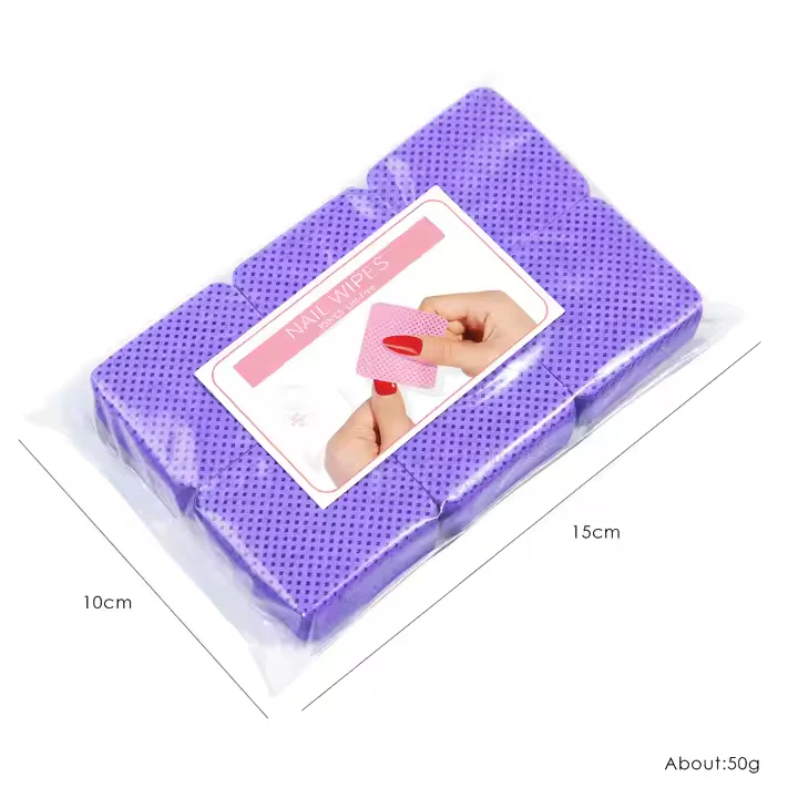 300pcs/bag Colorful Gel Polish Remover Pad Cleaning Cotton Sheet Lint-free Nail Wipe - Image 2
