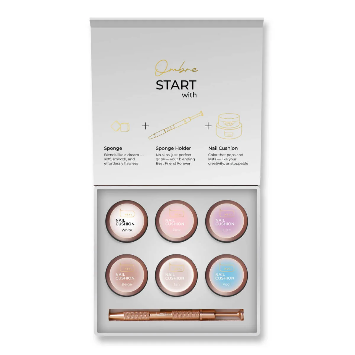 HEYLOVE – Nail Cushion Set White, 6pcs