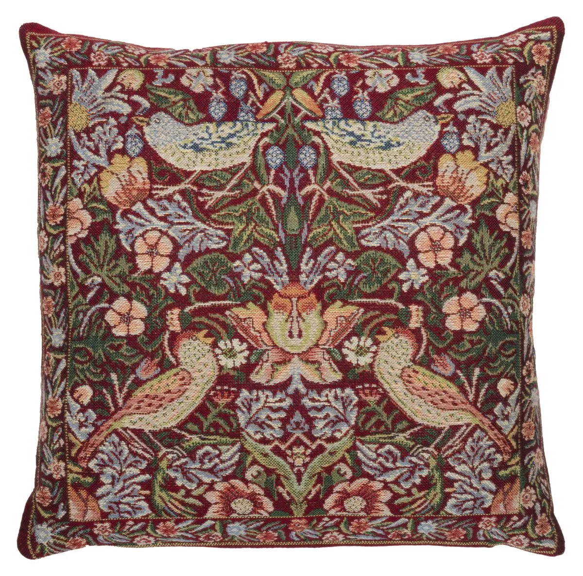 Morris Strawberry Thief Red Pillow-826