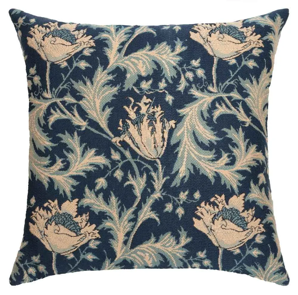 Morris Anemone Blue Silver Pillow-994