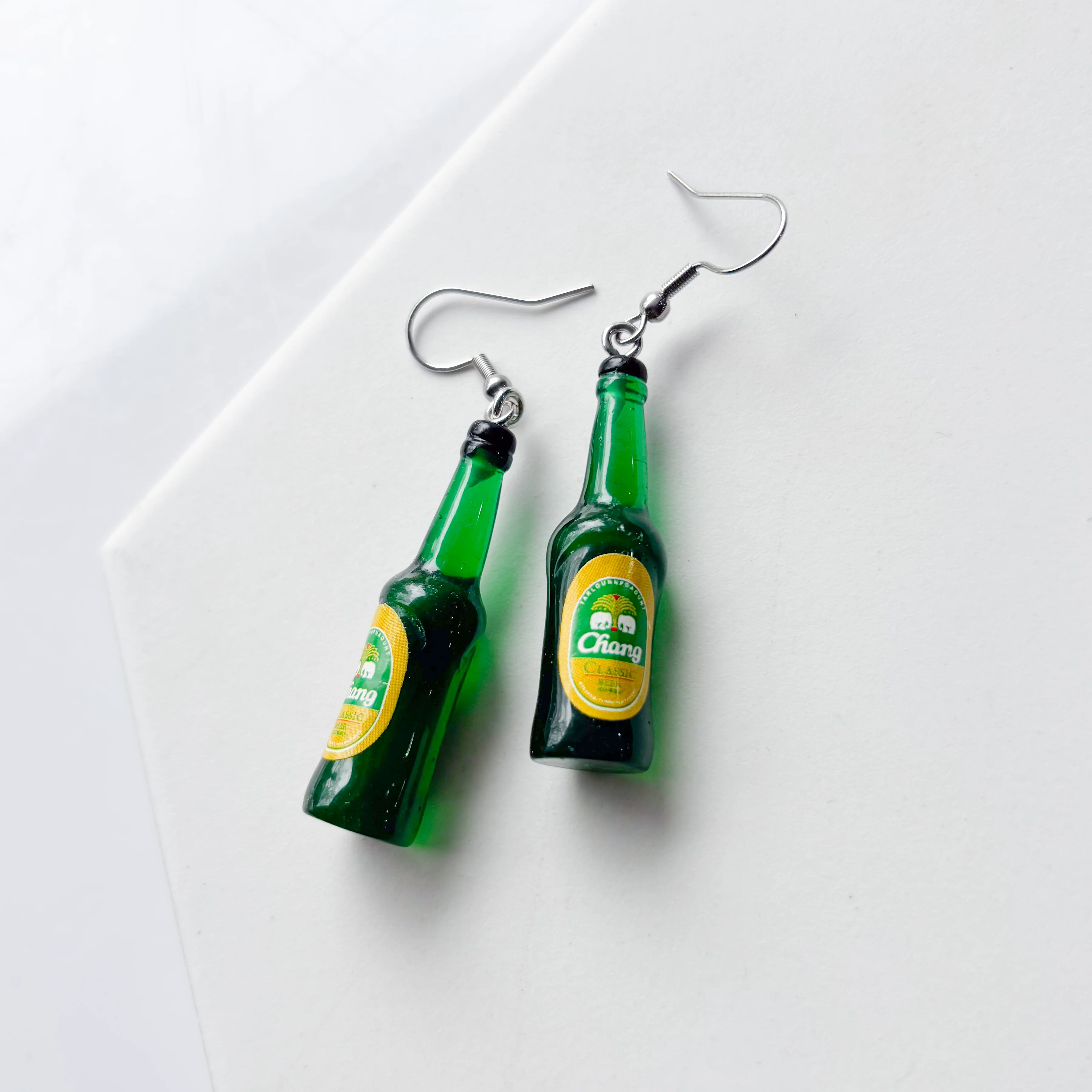 GREEN BEER BOTTLE CHARM EARRINGS - Image 2