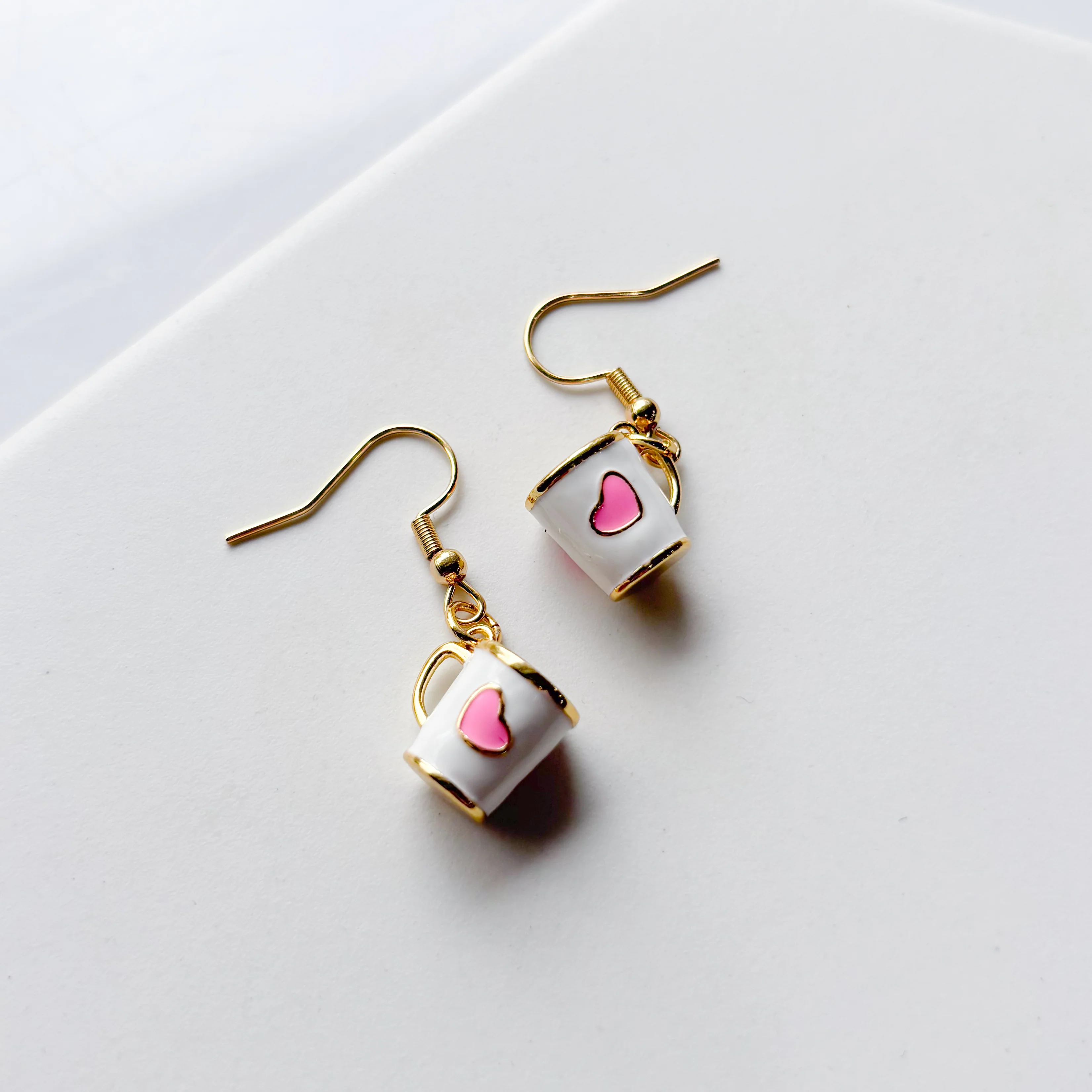 WHITE MUG CHARM EARRINGS - Image 2