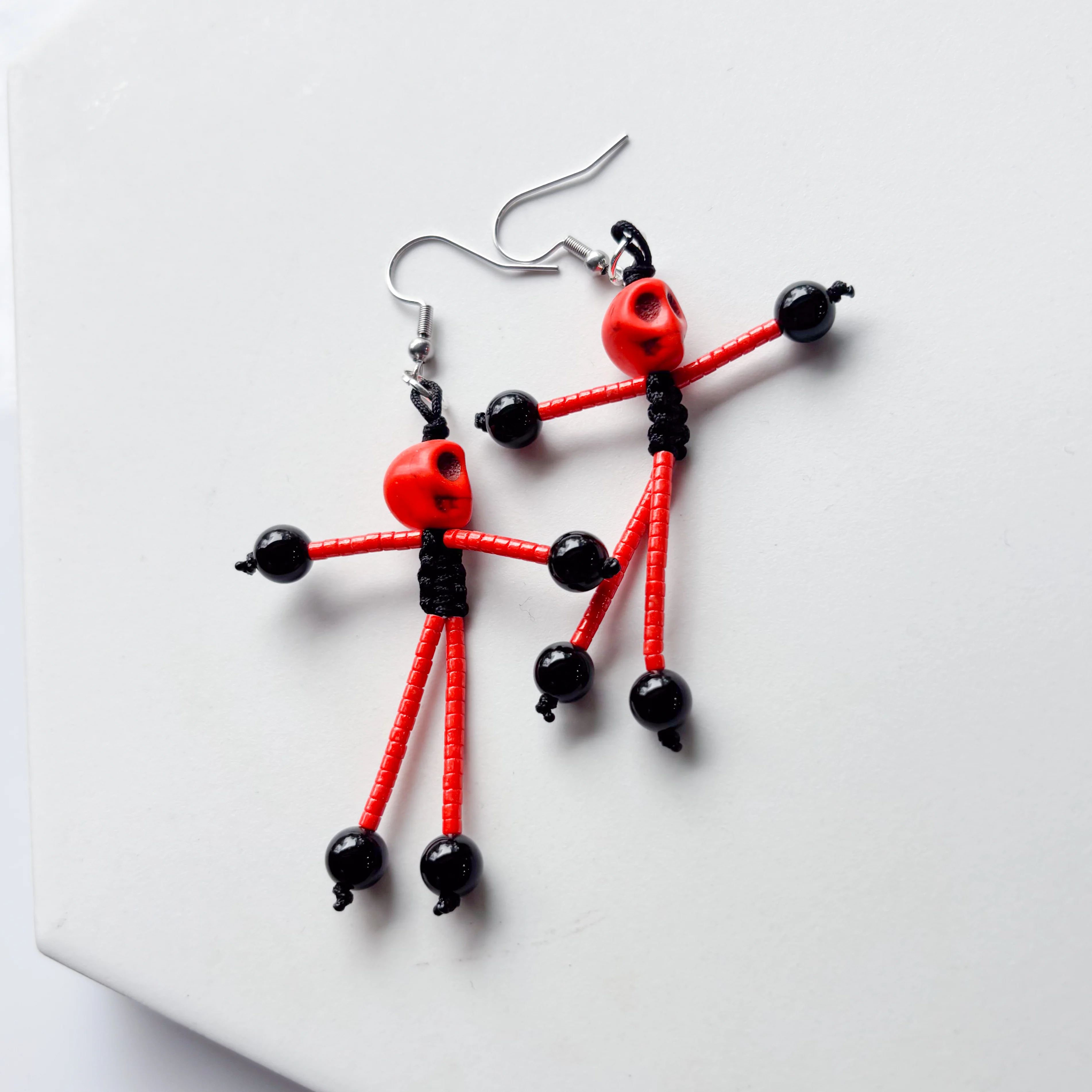 SKELETON CHARM EARRINGS (ORANGE) - Image 2