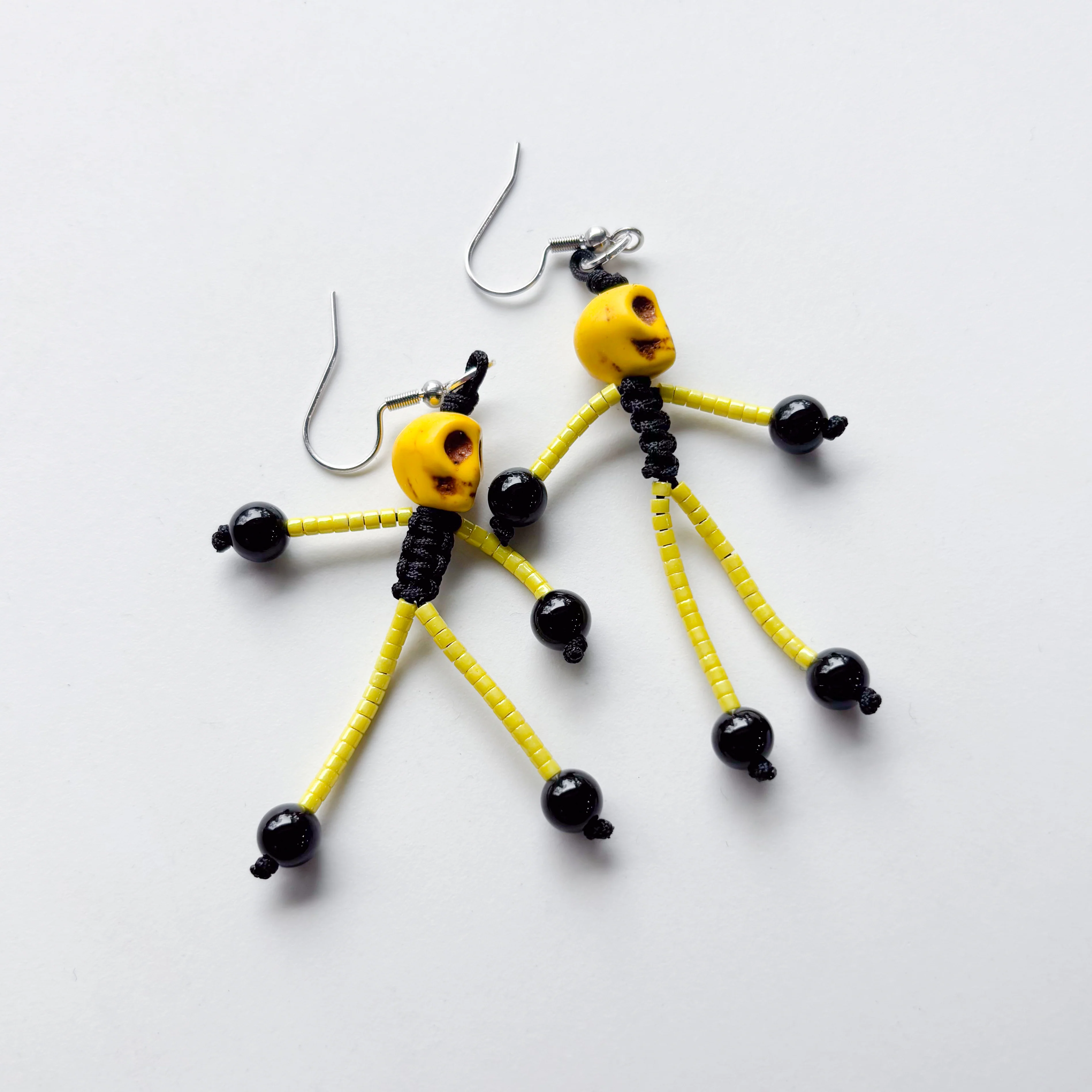 SKELETON CHARM EARRINGS (YELLOW) - Image 2