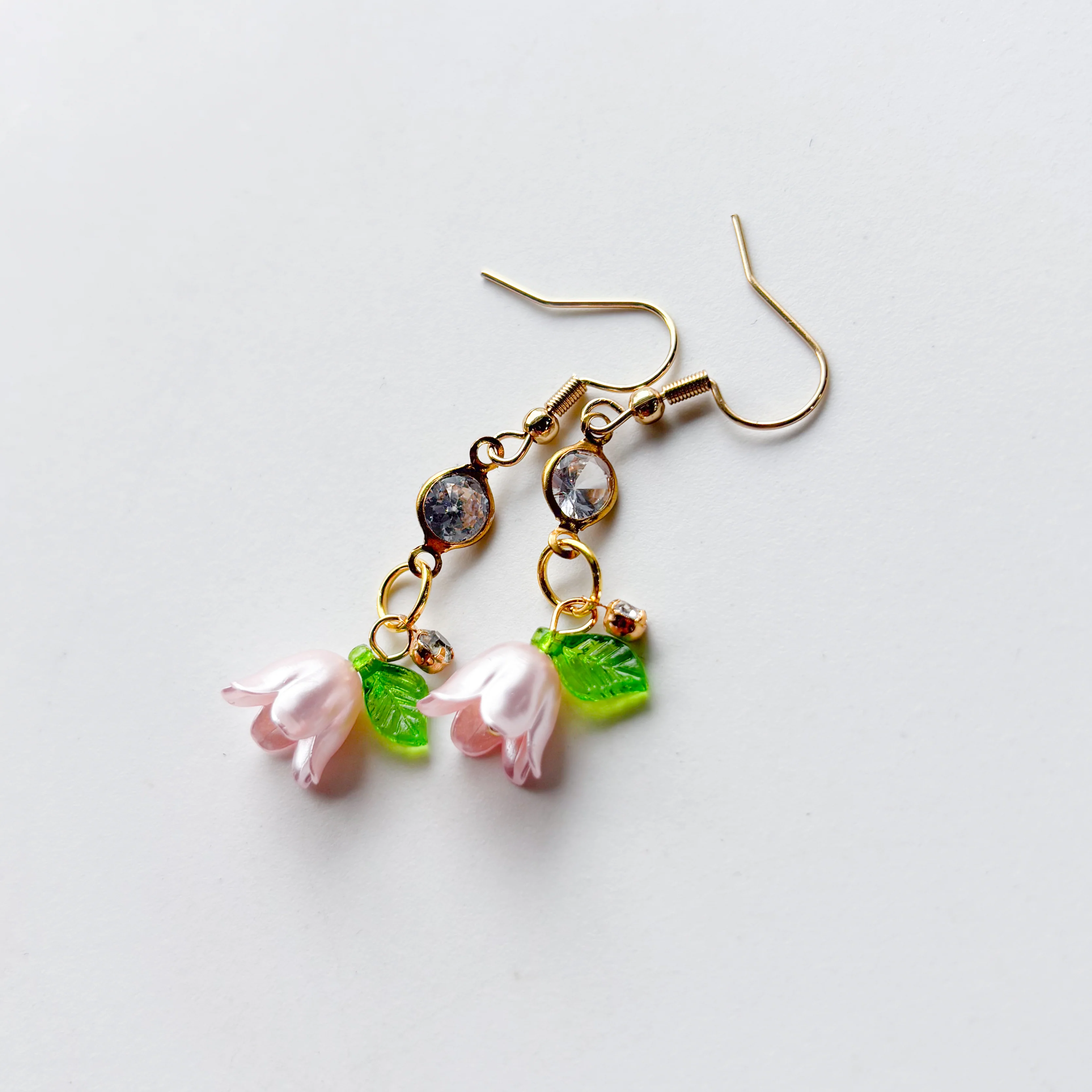 PINK FLOWER CHARM EARRINGS - Image 2