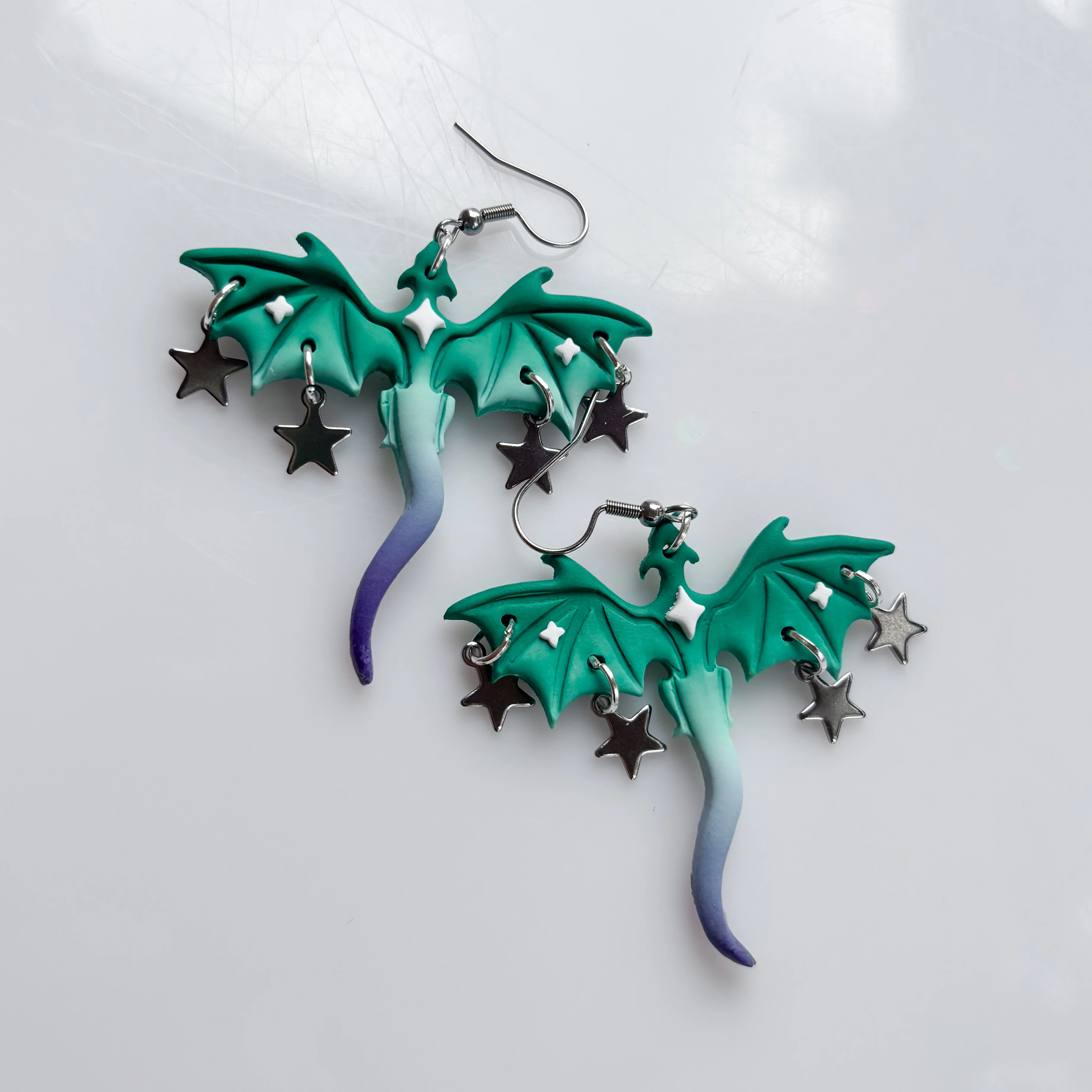 DRAGON EARRINGS (GAY/MLM FLAG) - Image 2