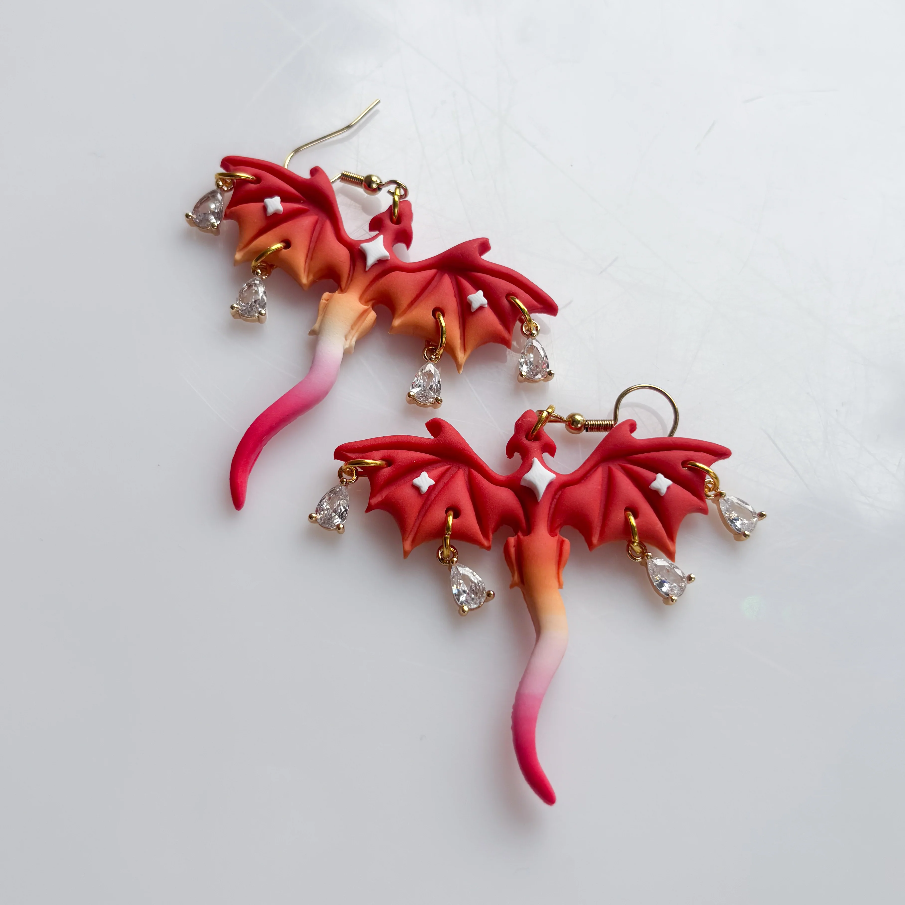 DRAGON EARRINGS (LESBIAN FLAG) - Image 2