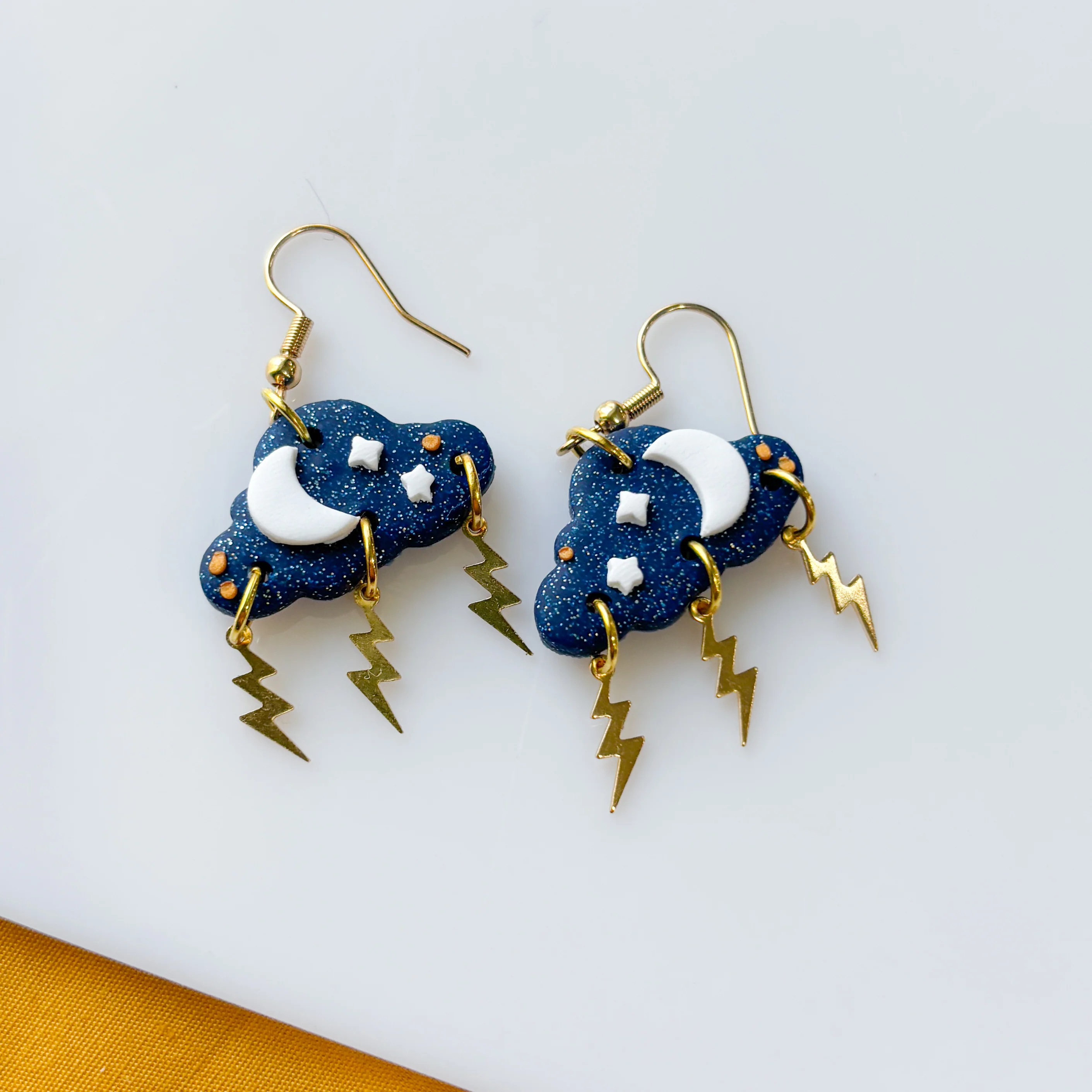 DARK BLUE STORM CLOUD EARRINGS - Image 3