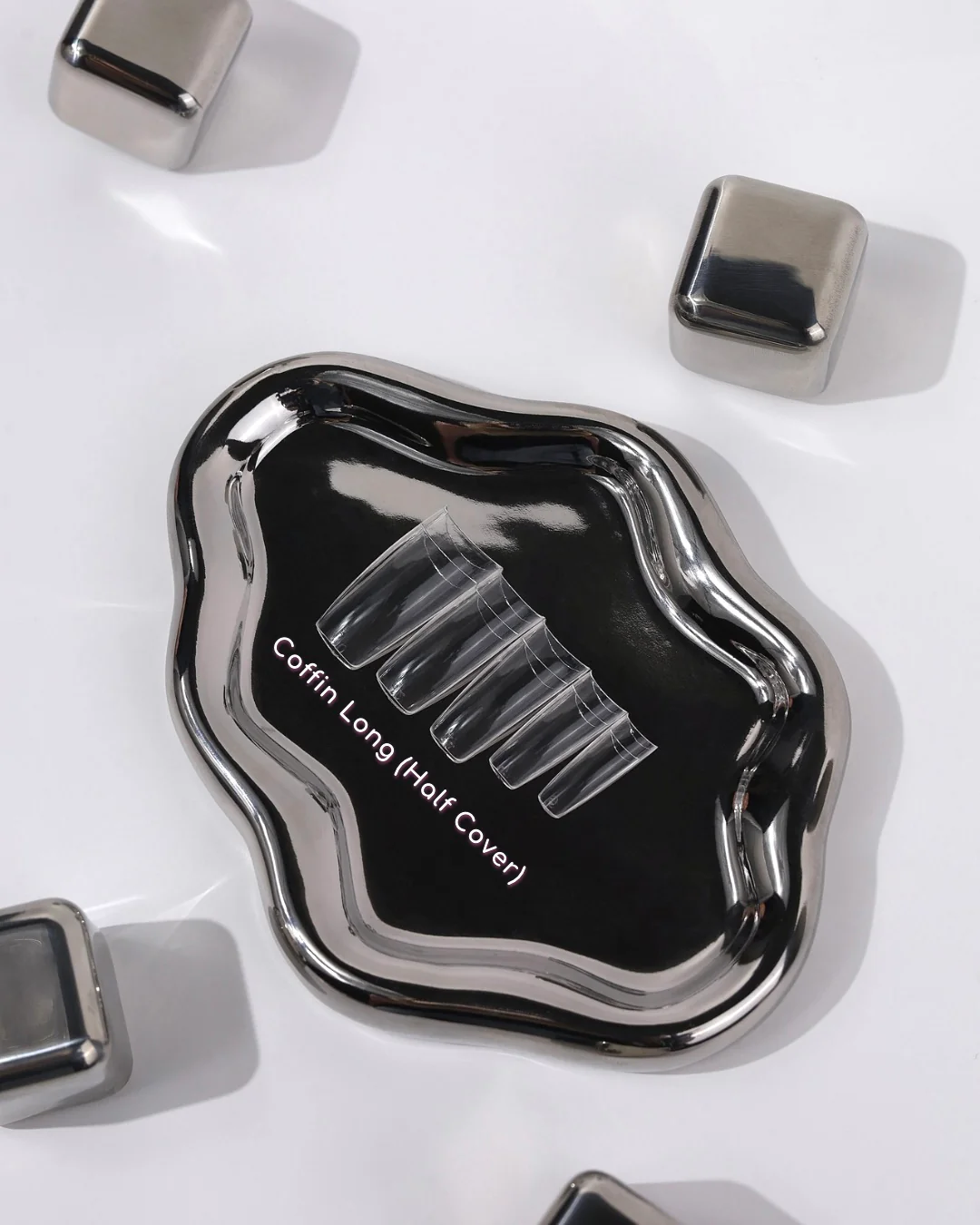 LUNA - Gel Tips Coffin Long (Half cover), 500pcs - Image 2