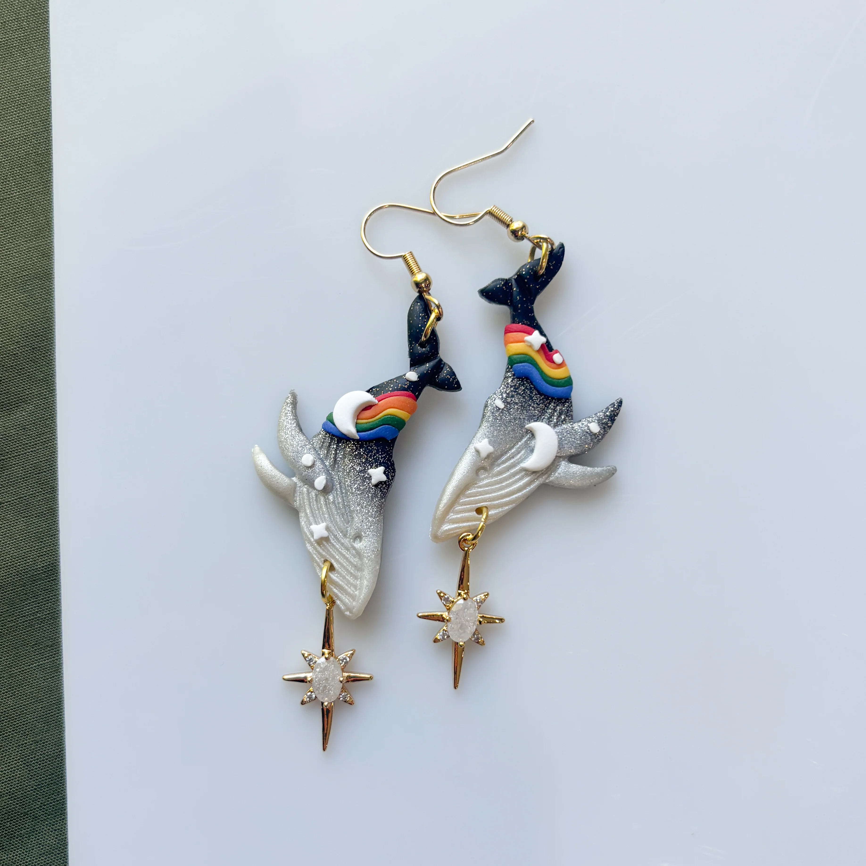 RAINBOW WHALE EARRINGS - Image 2