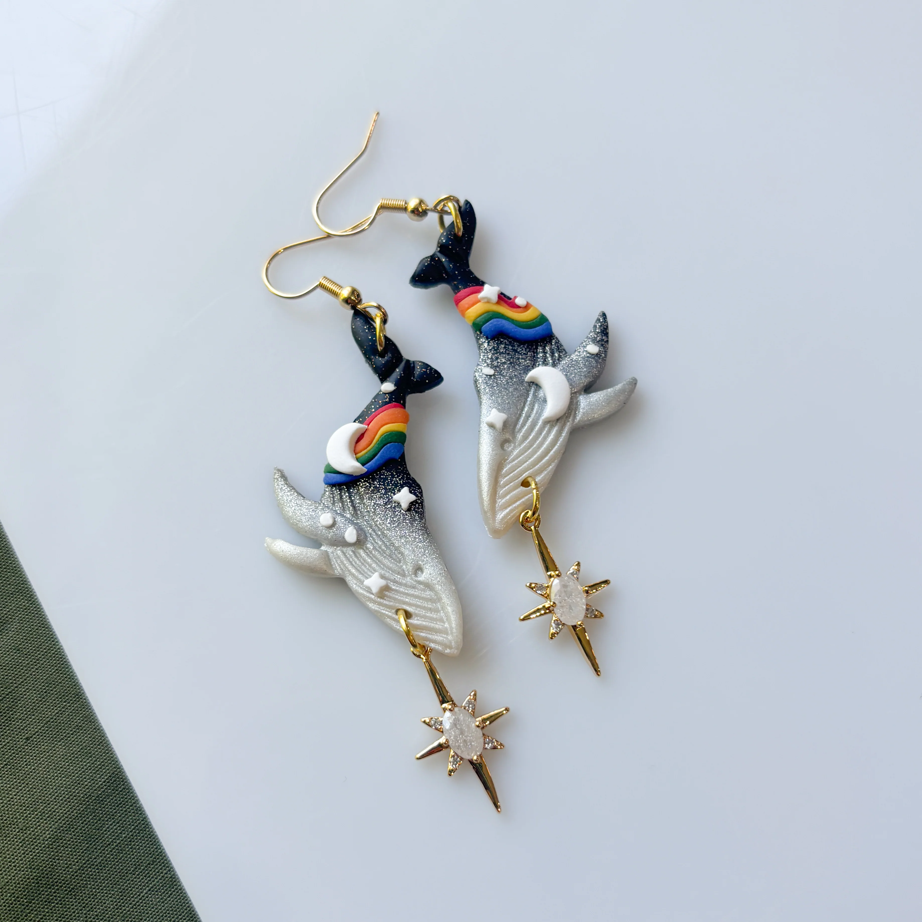 RAINBOW WHALE EARRINGS - Image 3