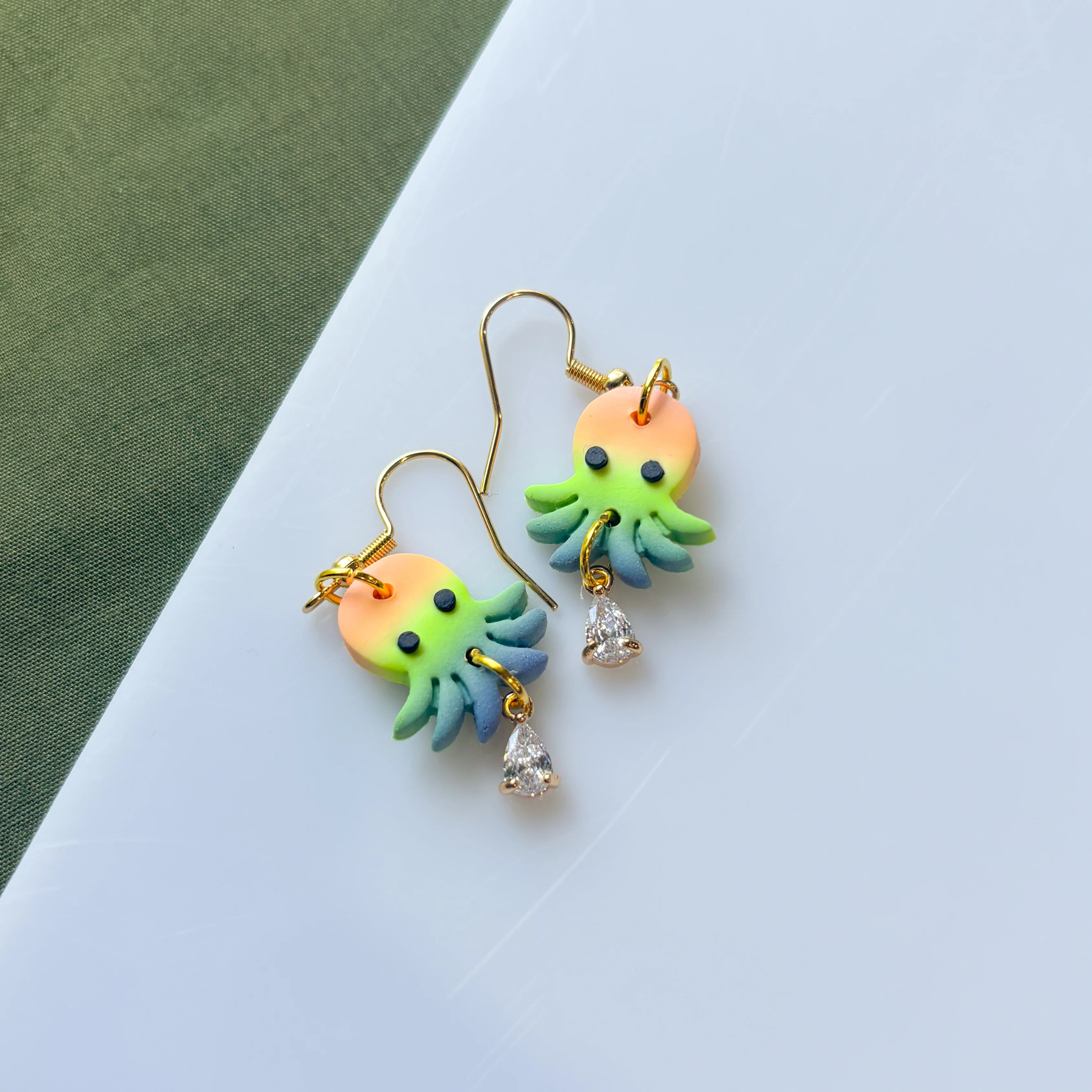 PASTEL RAINBOW OCTOPUS EARRINGS - Image 2