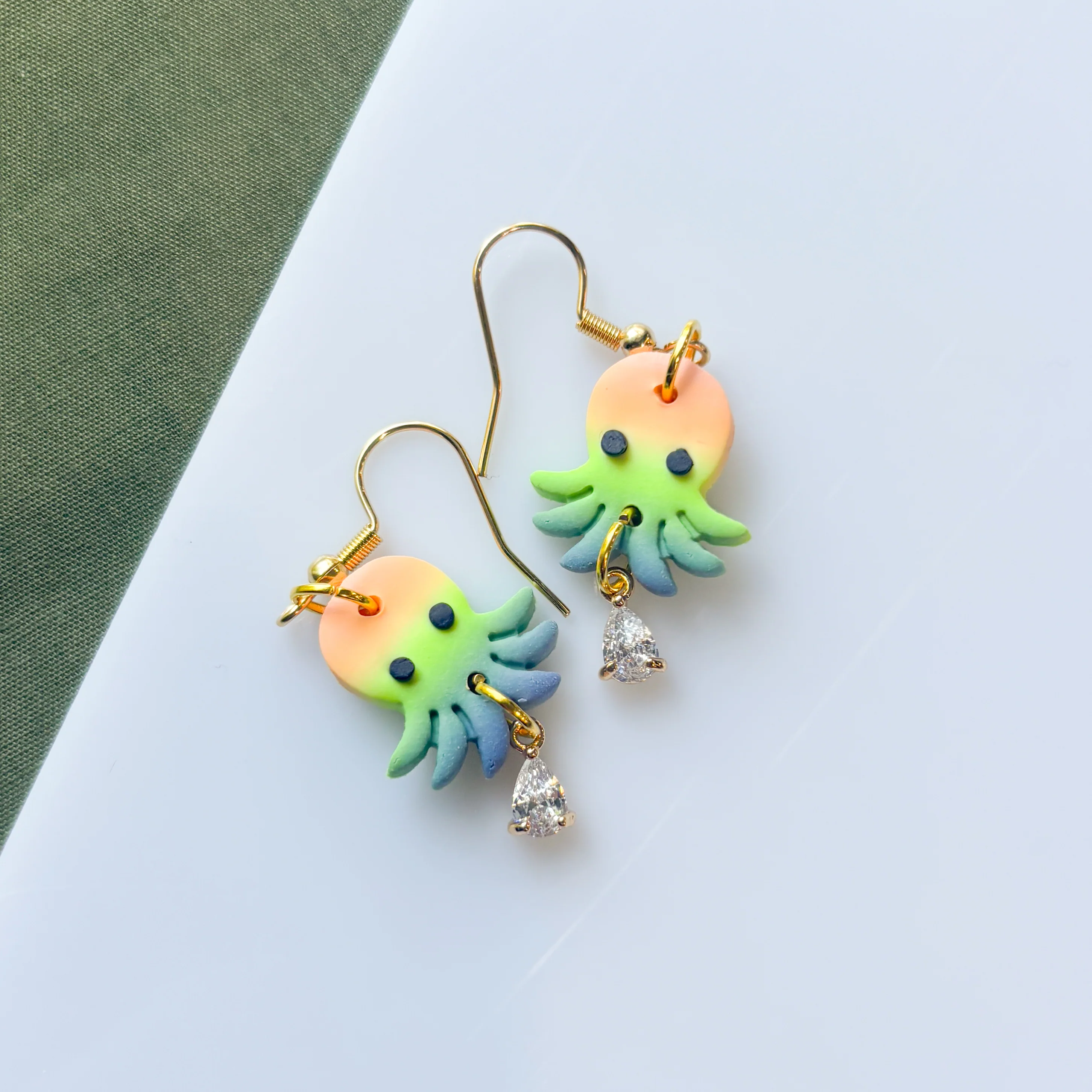 PASTEL RAINBOW OCTOPUS EARRINGS - Image 3