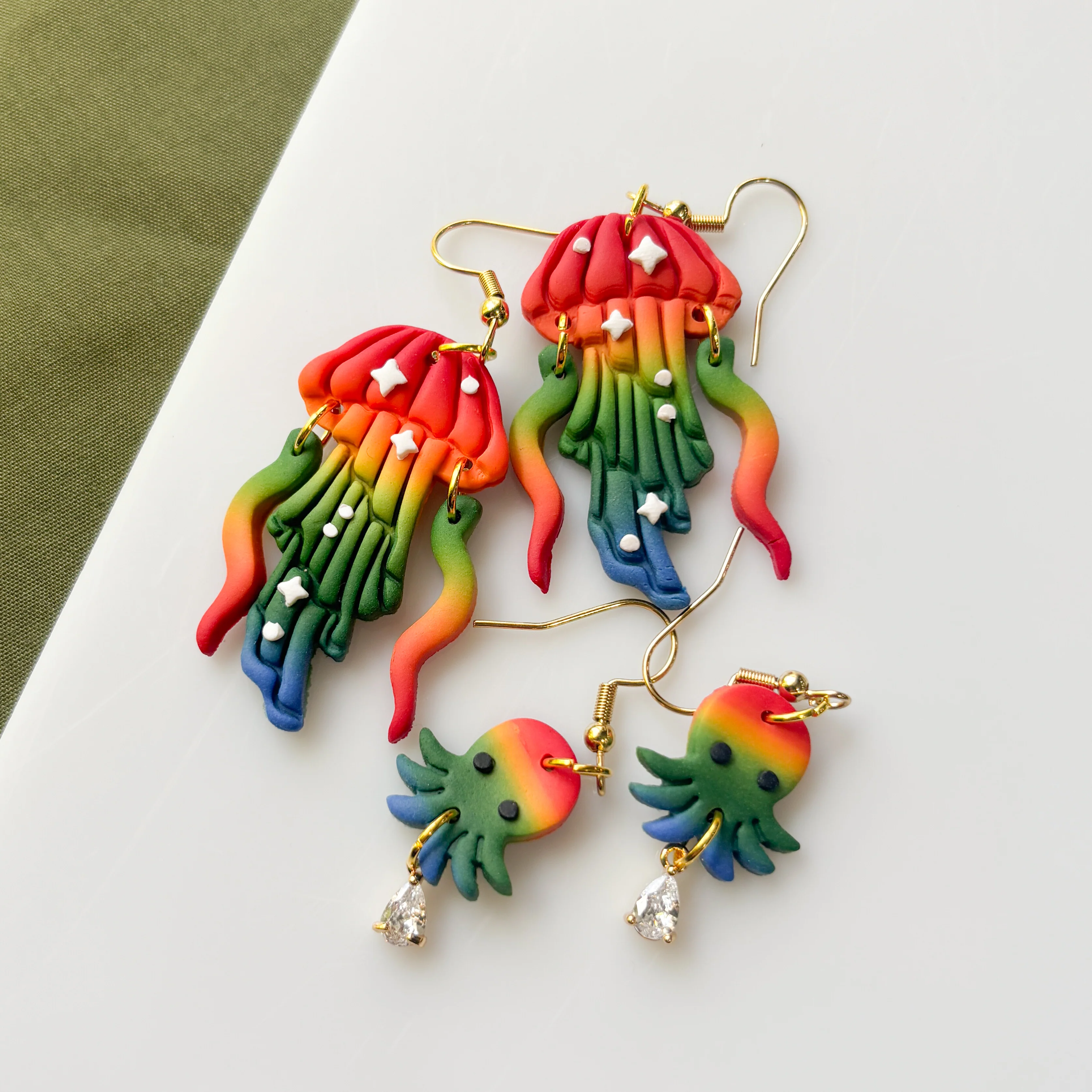 RAINBOW JELLYFISH EARRINGS - Image 3