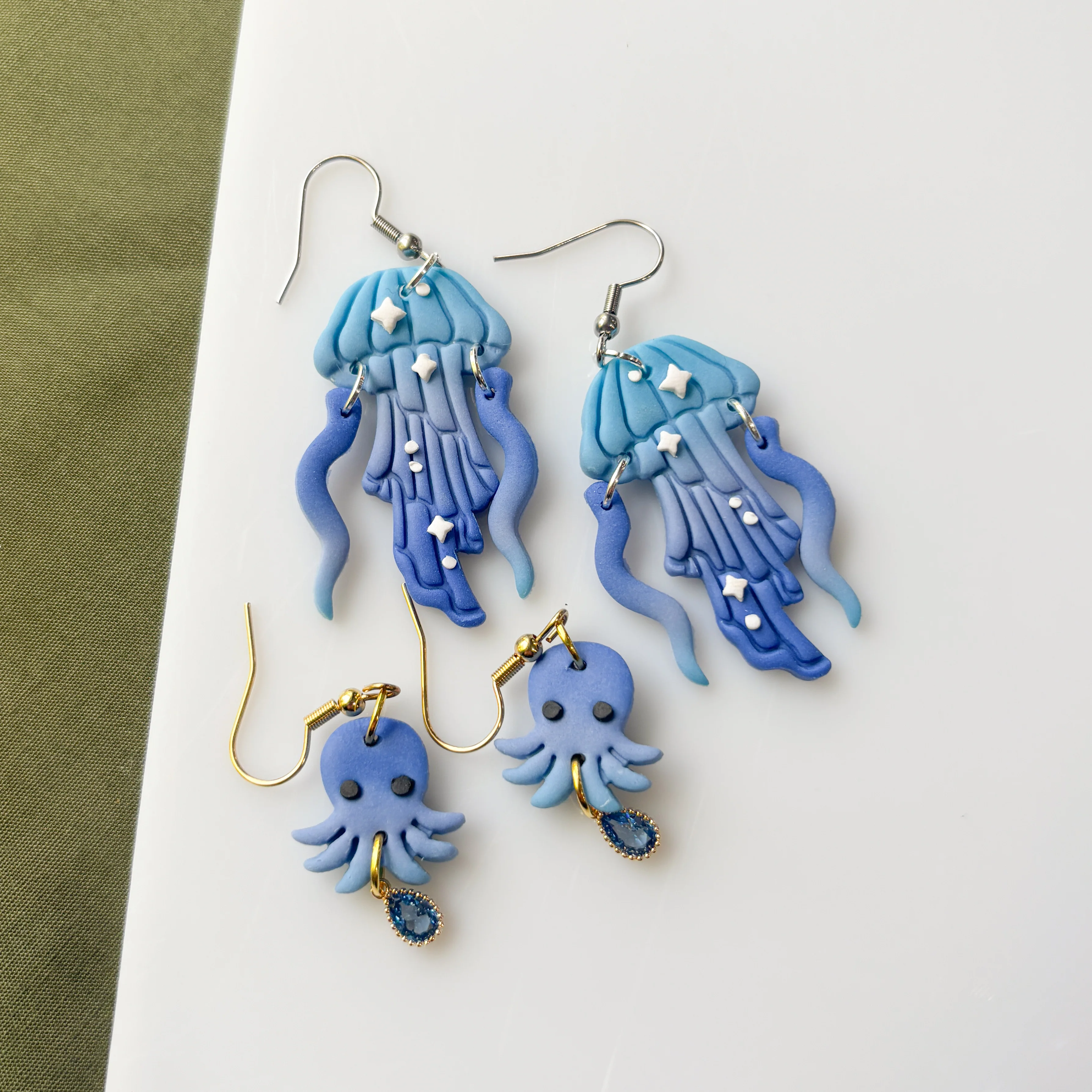 BLUE OCTOPUS EARRINGS - Image 3