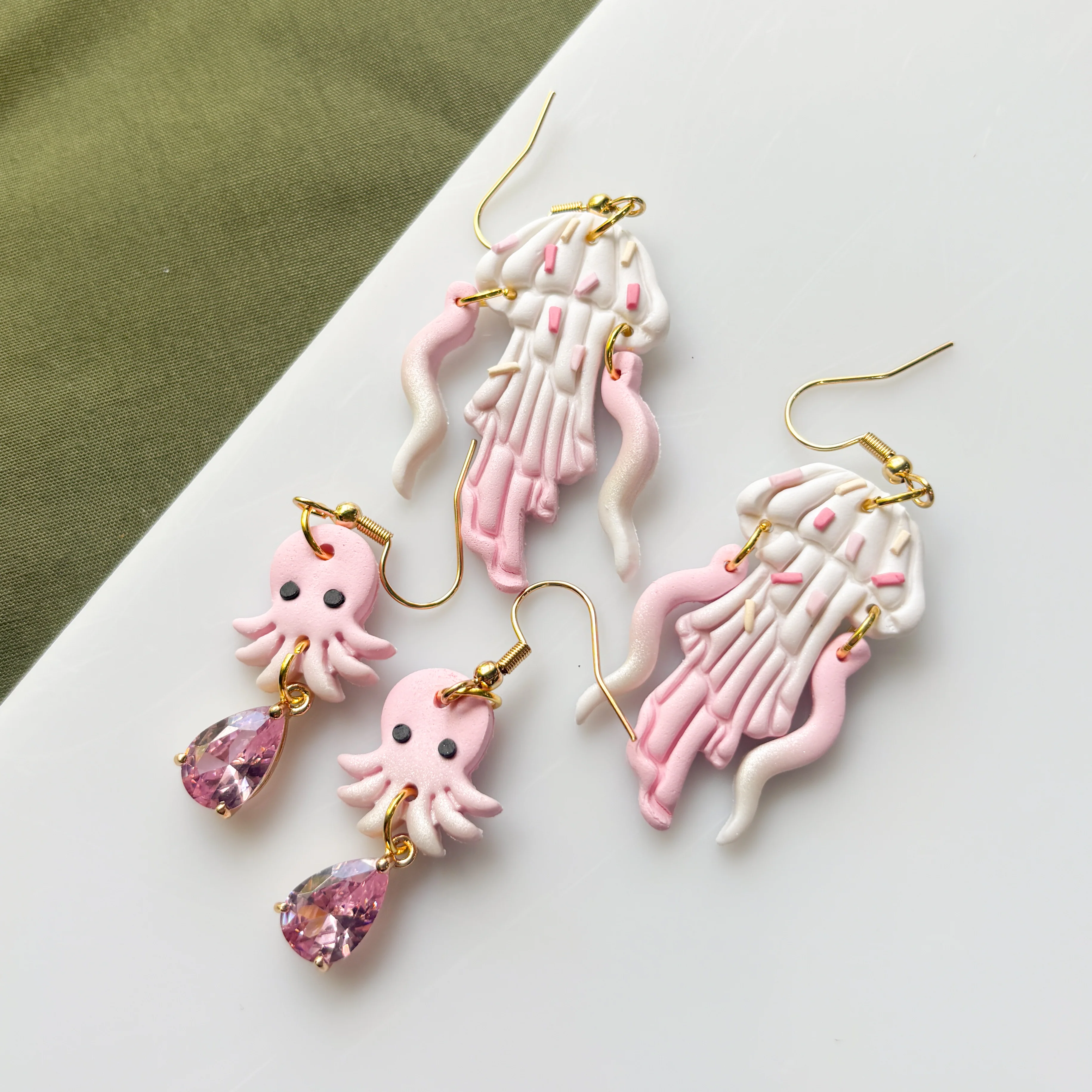 STRAWBERRY VANILLA SPRINKLE JELLYFISH EARRINGS - Image 3