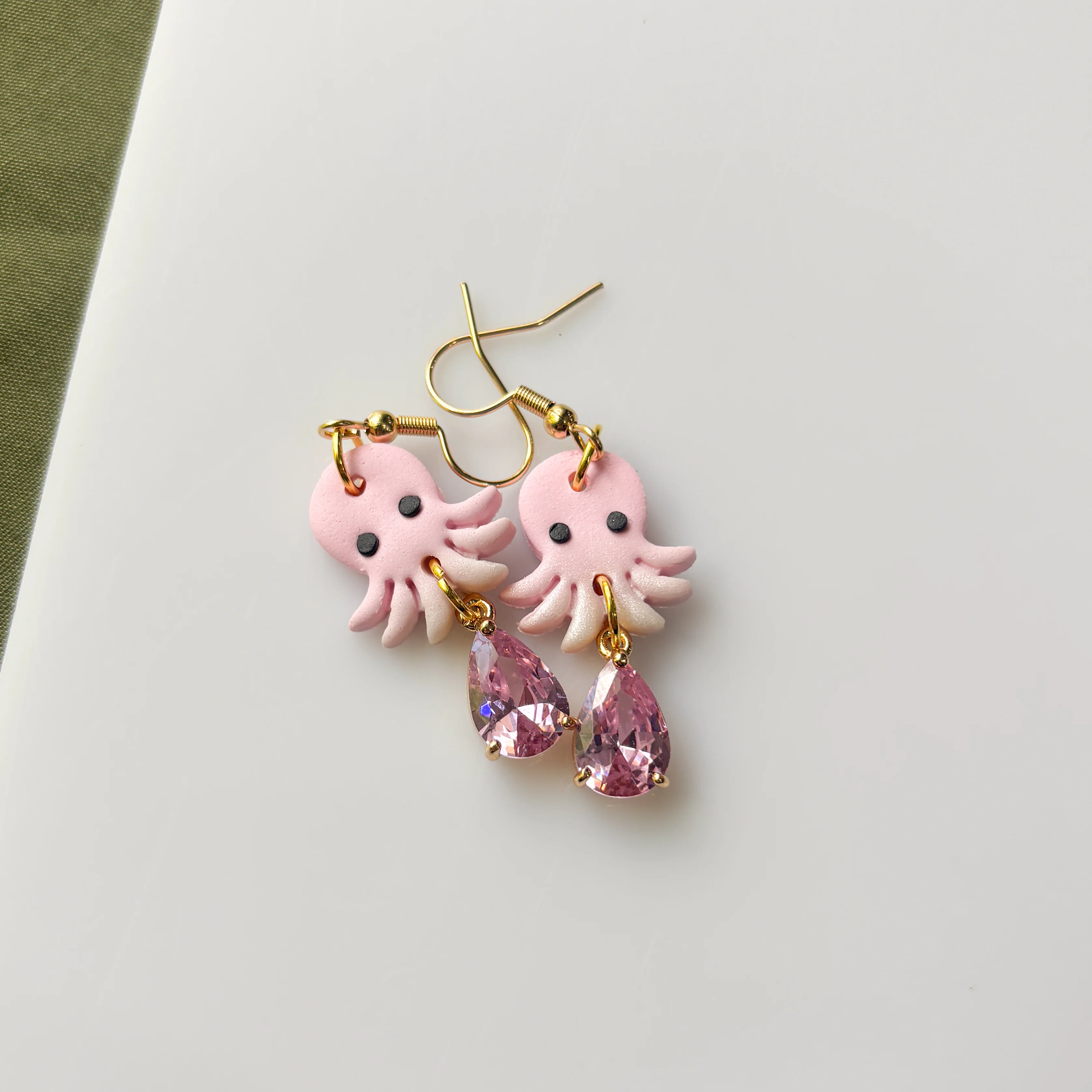 STRAWBERRY VANILLA OCTOPUS EARRINGS - Image 2