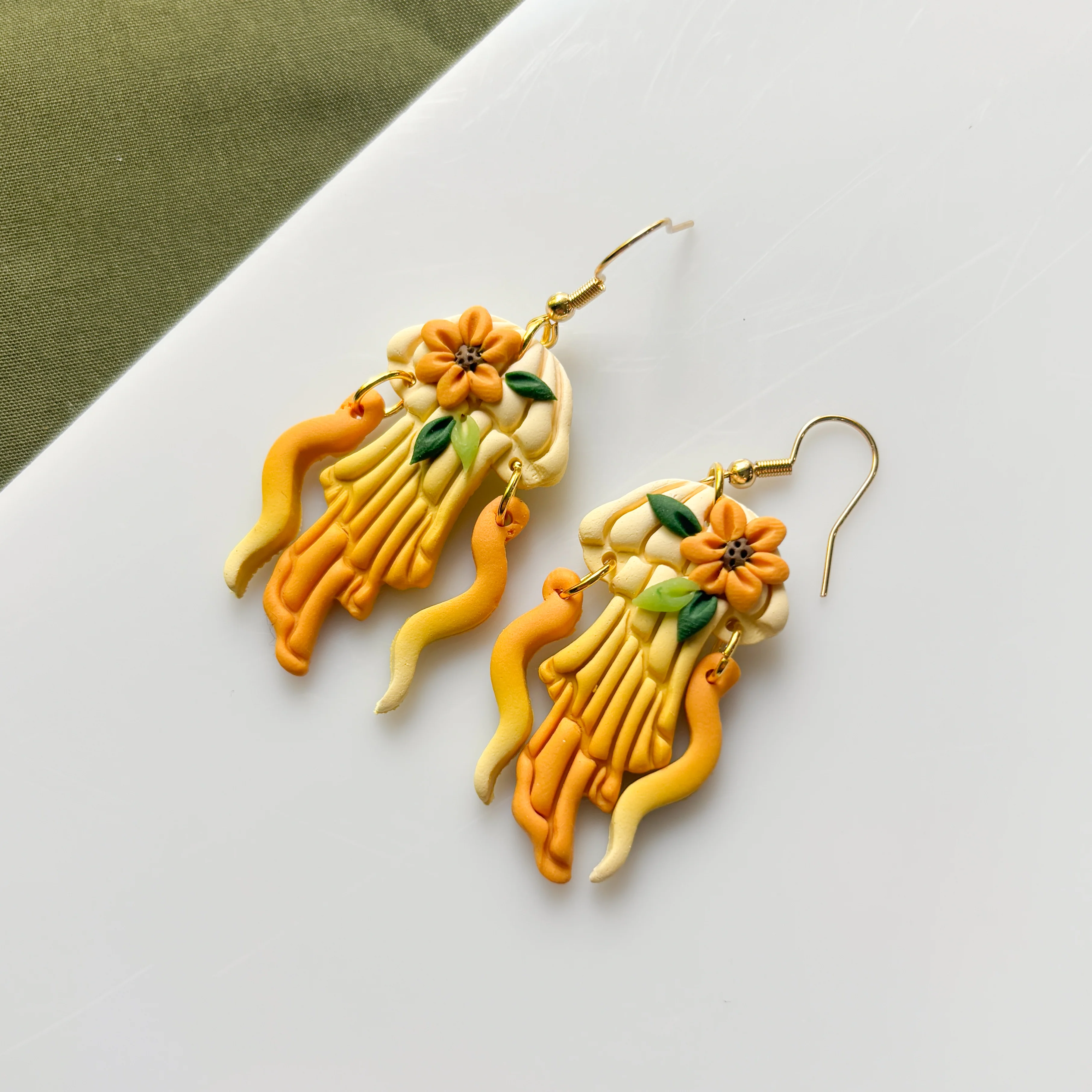 SUNSHINE SUNFLOWER JELLYFISH EARRINGS - Image 3