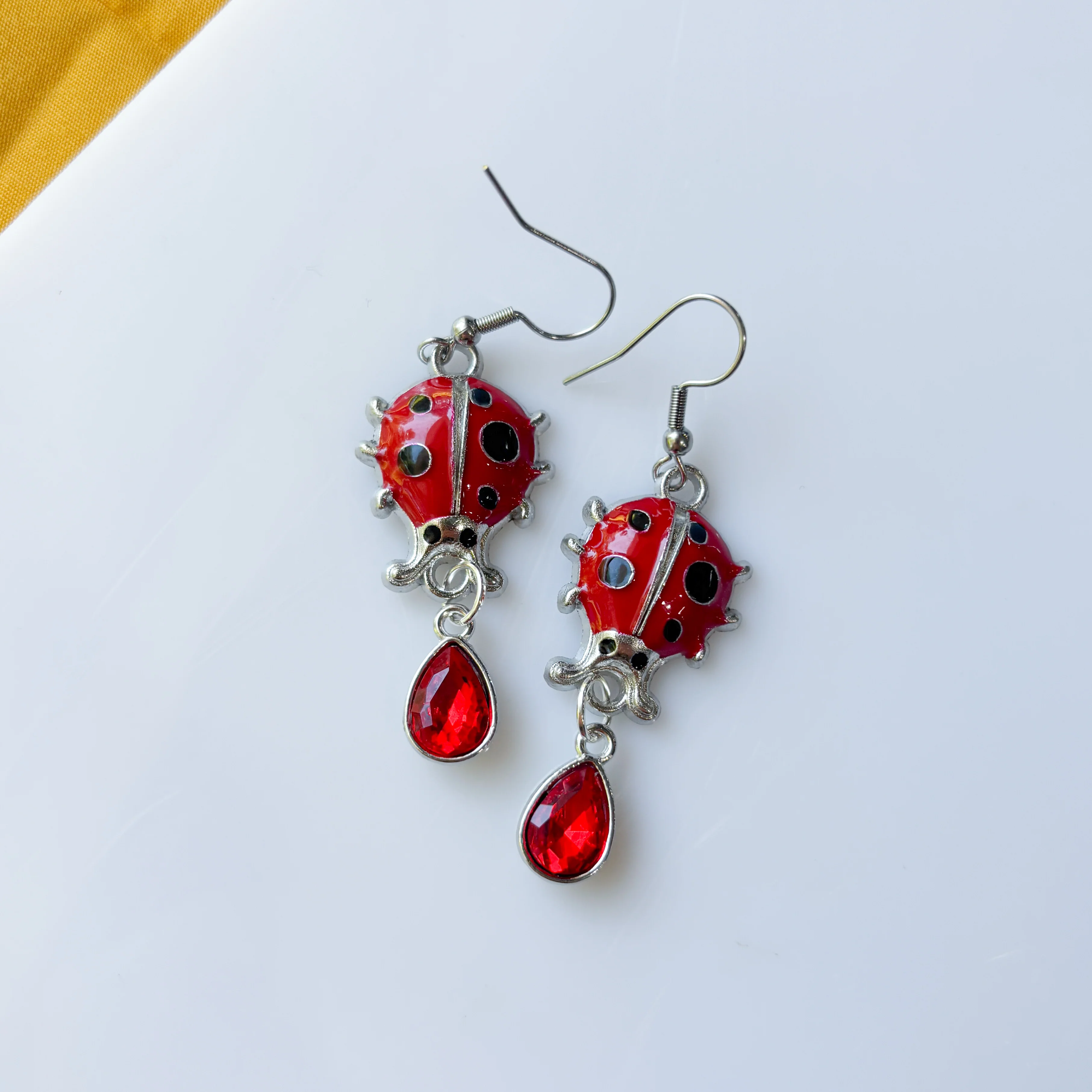 LADYBUG & RED CHARM EARRINGS - Image 2