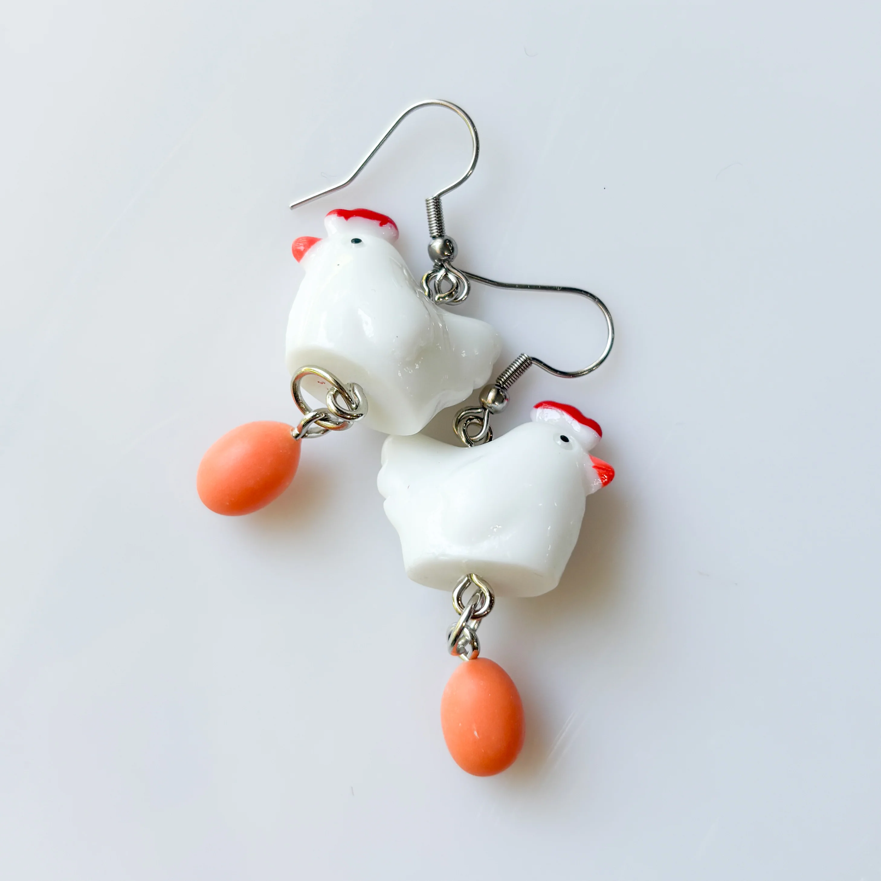 CHICKEN & EGG CHARM EARRINGS - Image 1