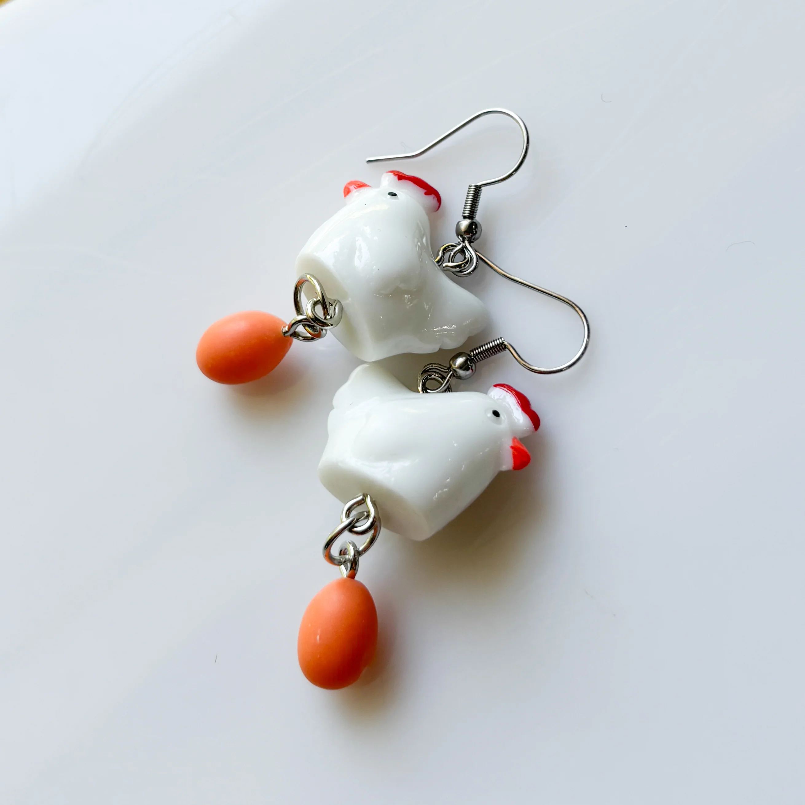 CHICKEN & EGG CHARM EARRINGS - Image 2