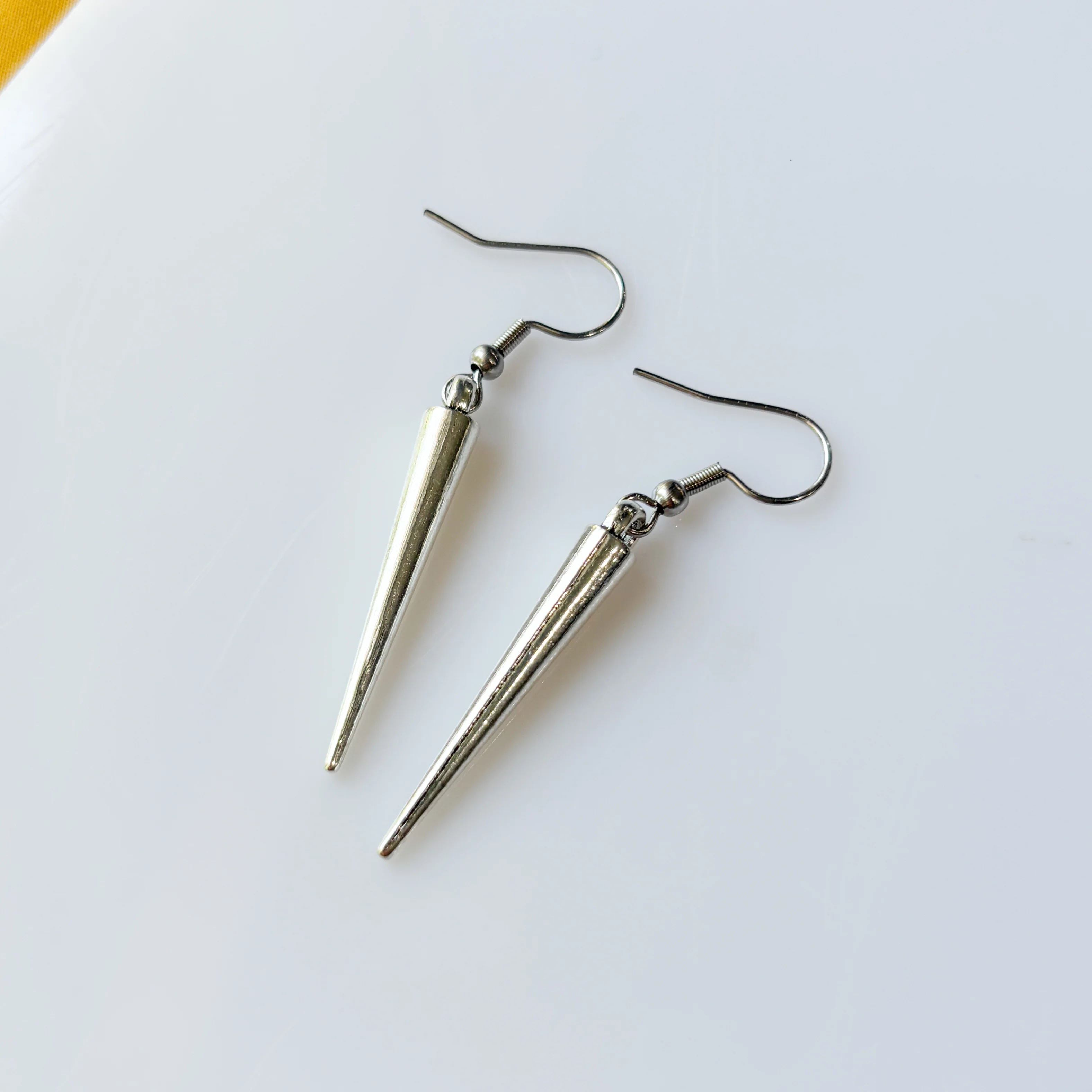 SILVER SPIKE CHARM EARRINGS (VERSION 2) - Image 2