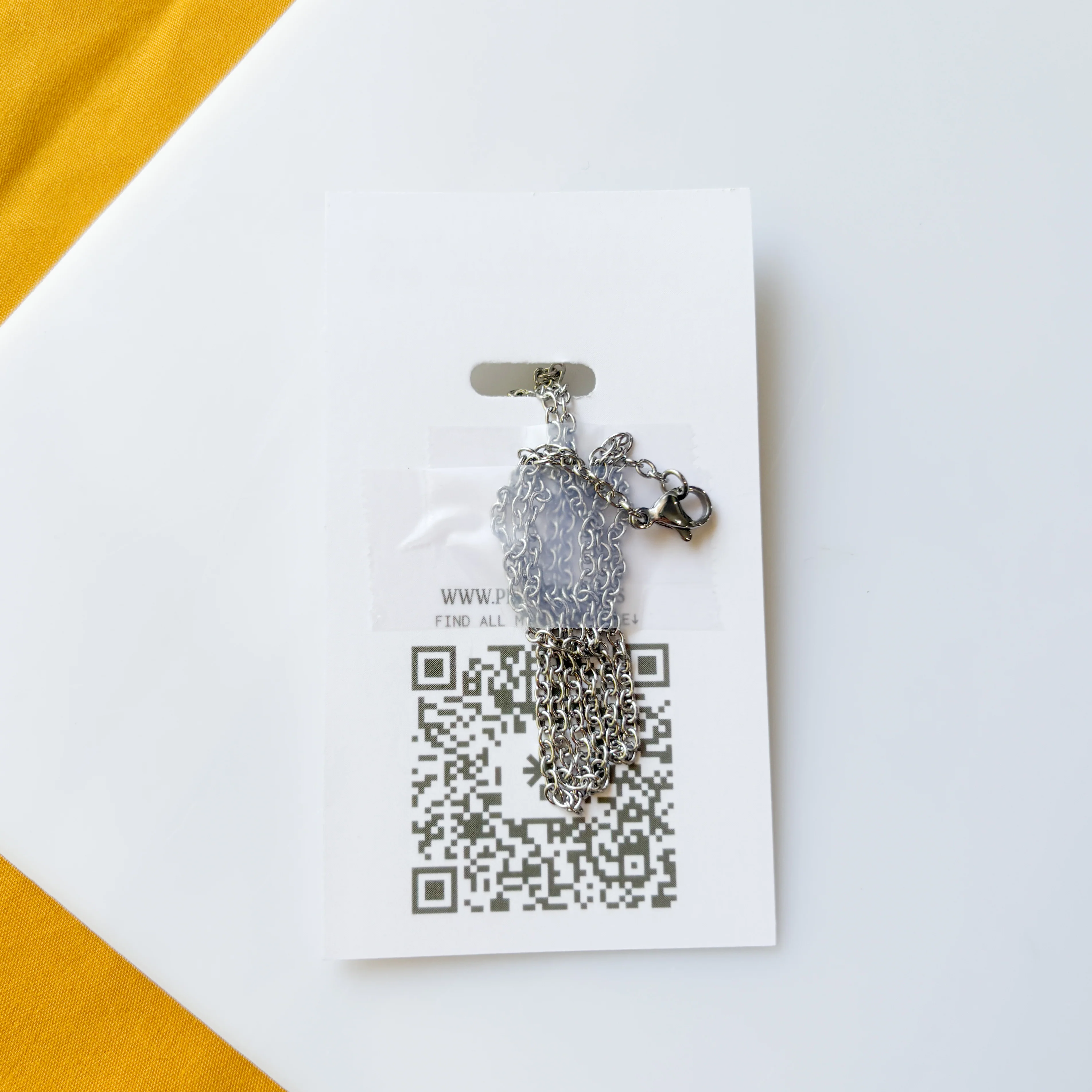 SIMPLE SILVER SPIKE CHARM NECKLACE - Image 2