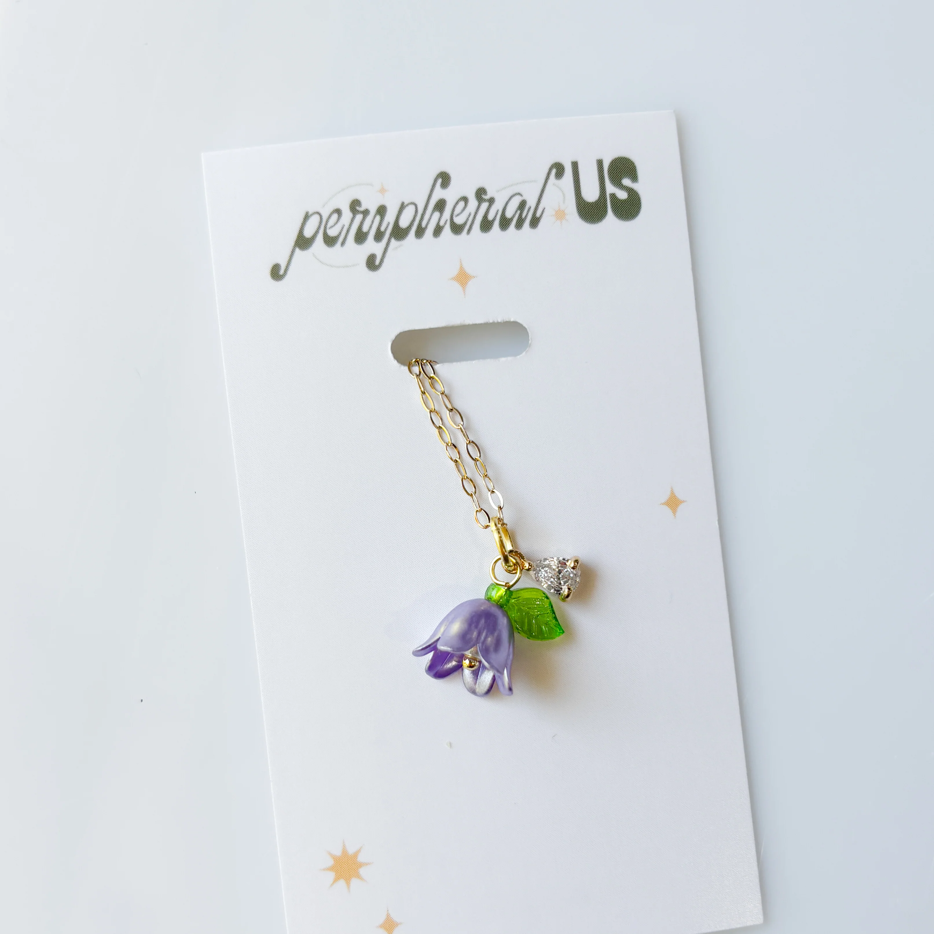PURPLE FLOWER CHARM NECKLACE - Image 2