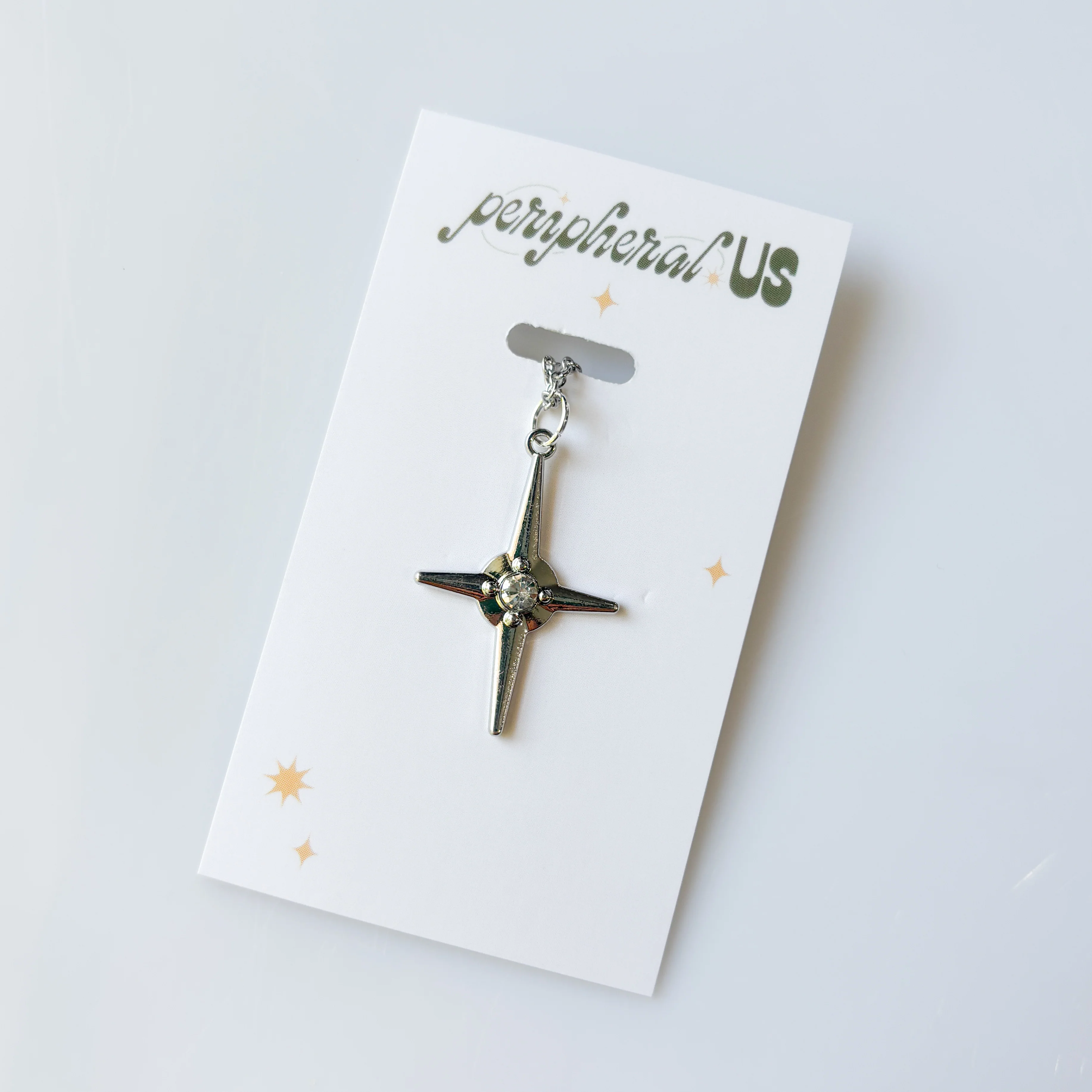 SILVER BIG STAR CHARM NECKLACE - Image 2