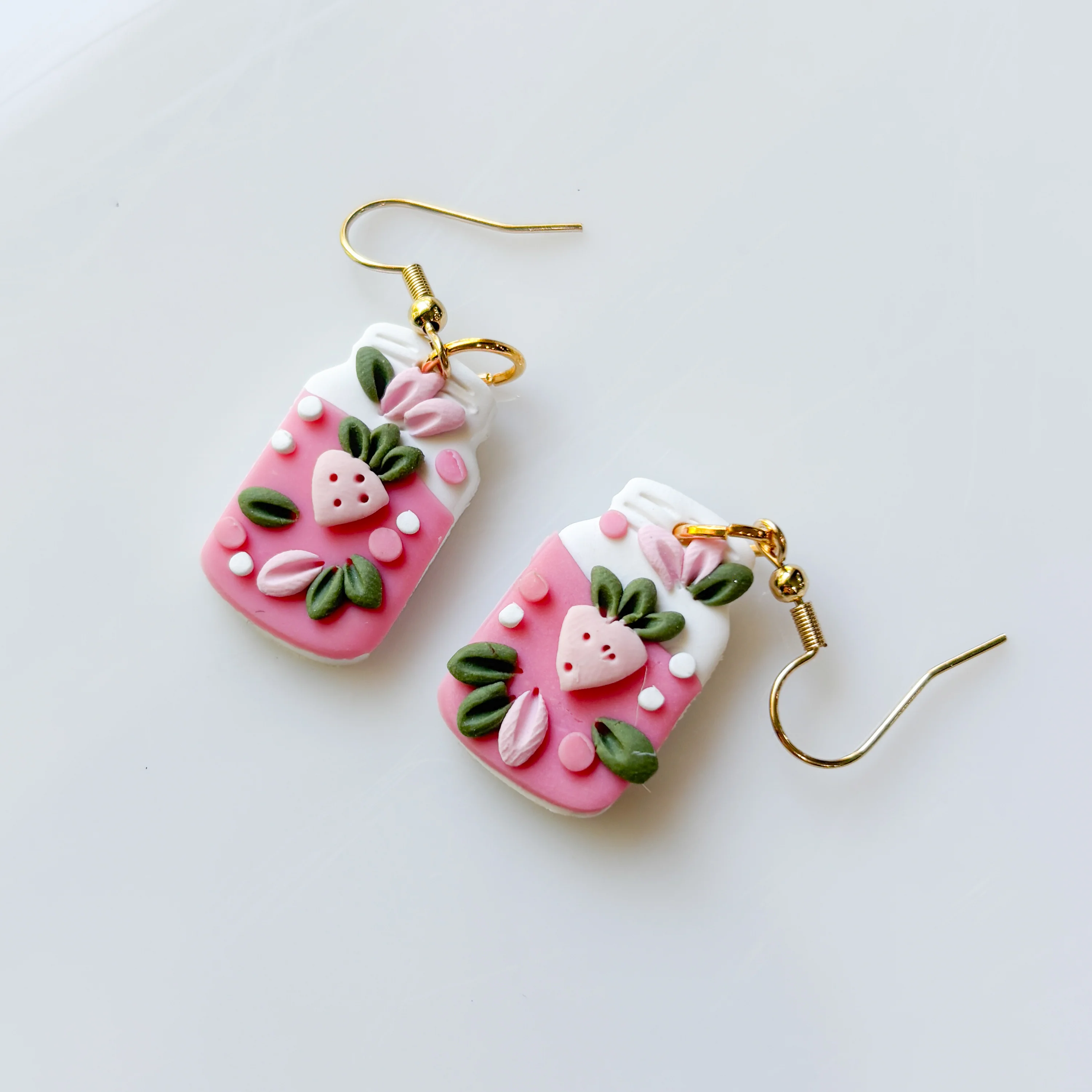 STRAWBERRY LEMONADE JAR EARRINGS - Image 1