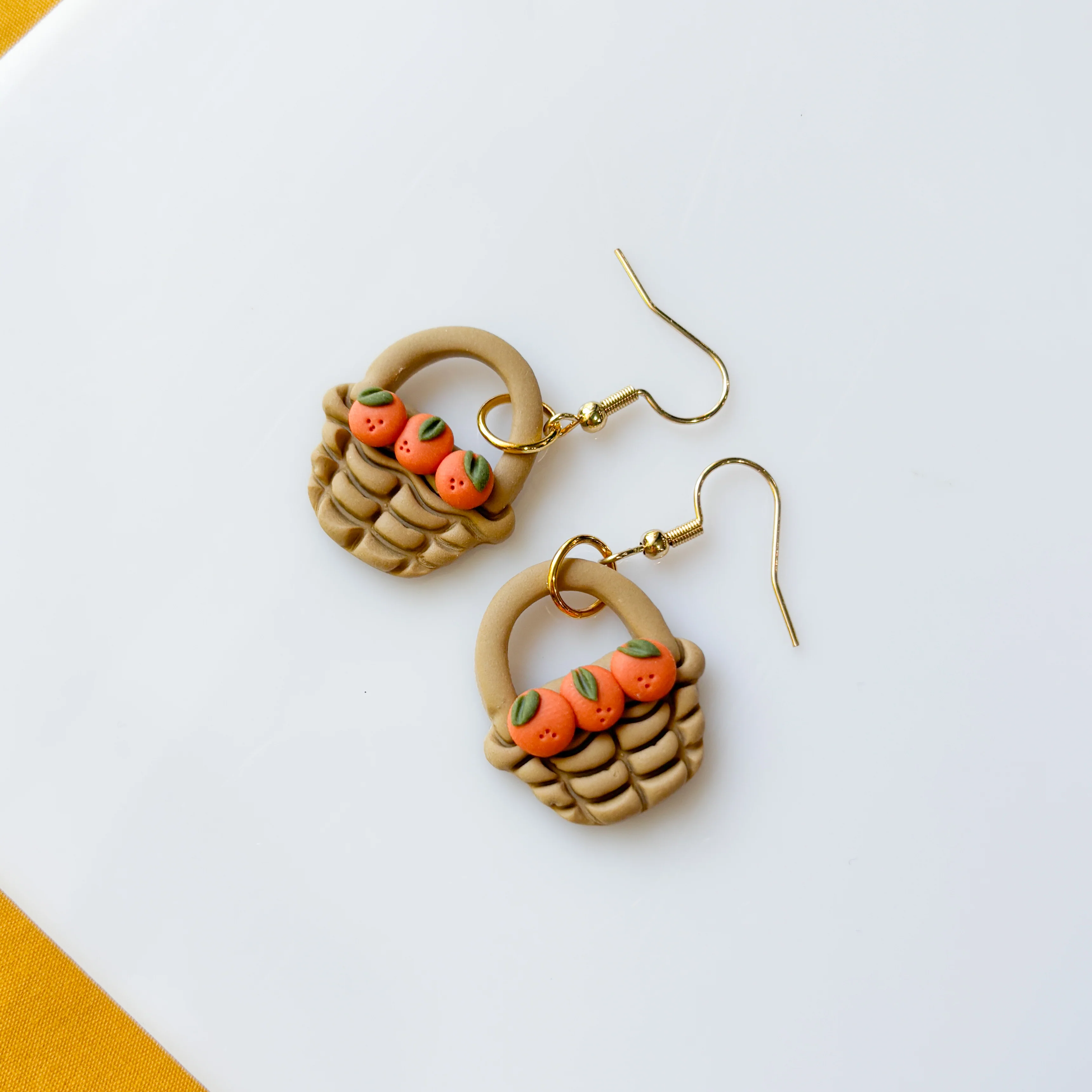 ORANGE BASKET EARRINGS - Image 2