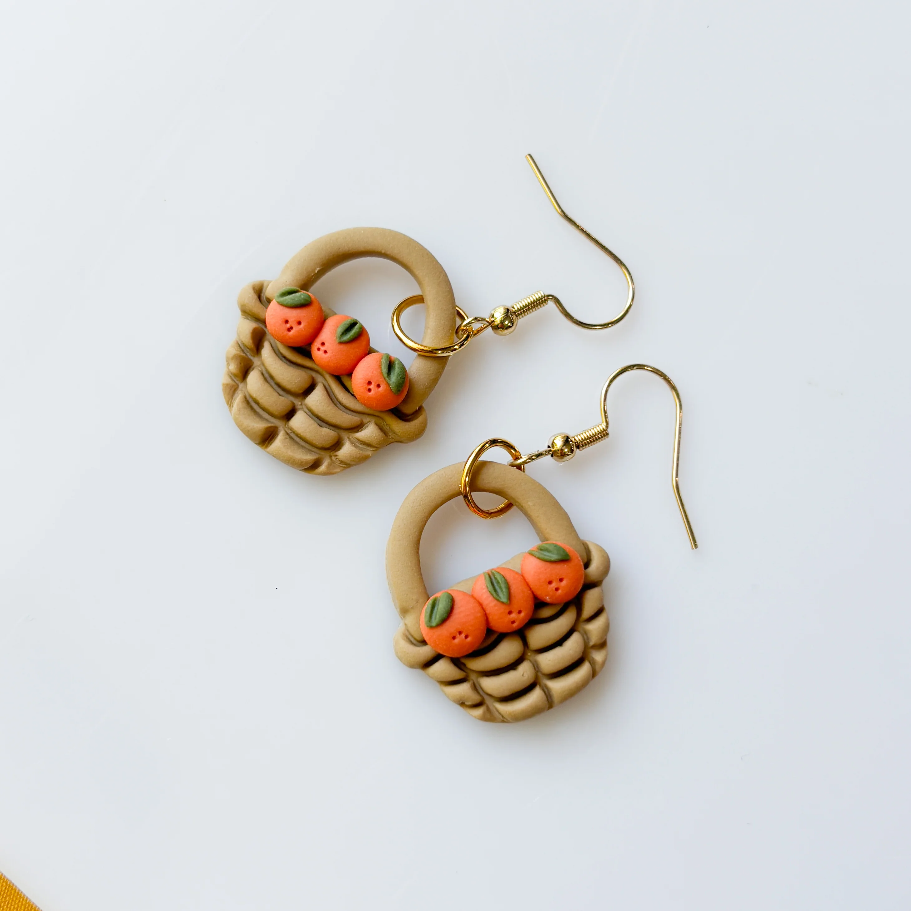 ORANGE BASKET EARRINGS - Image 1