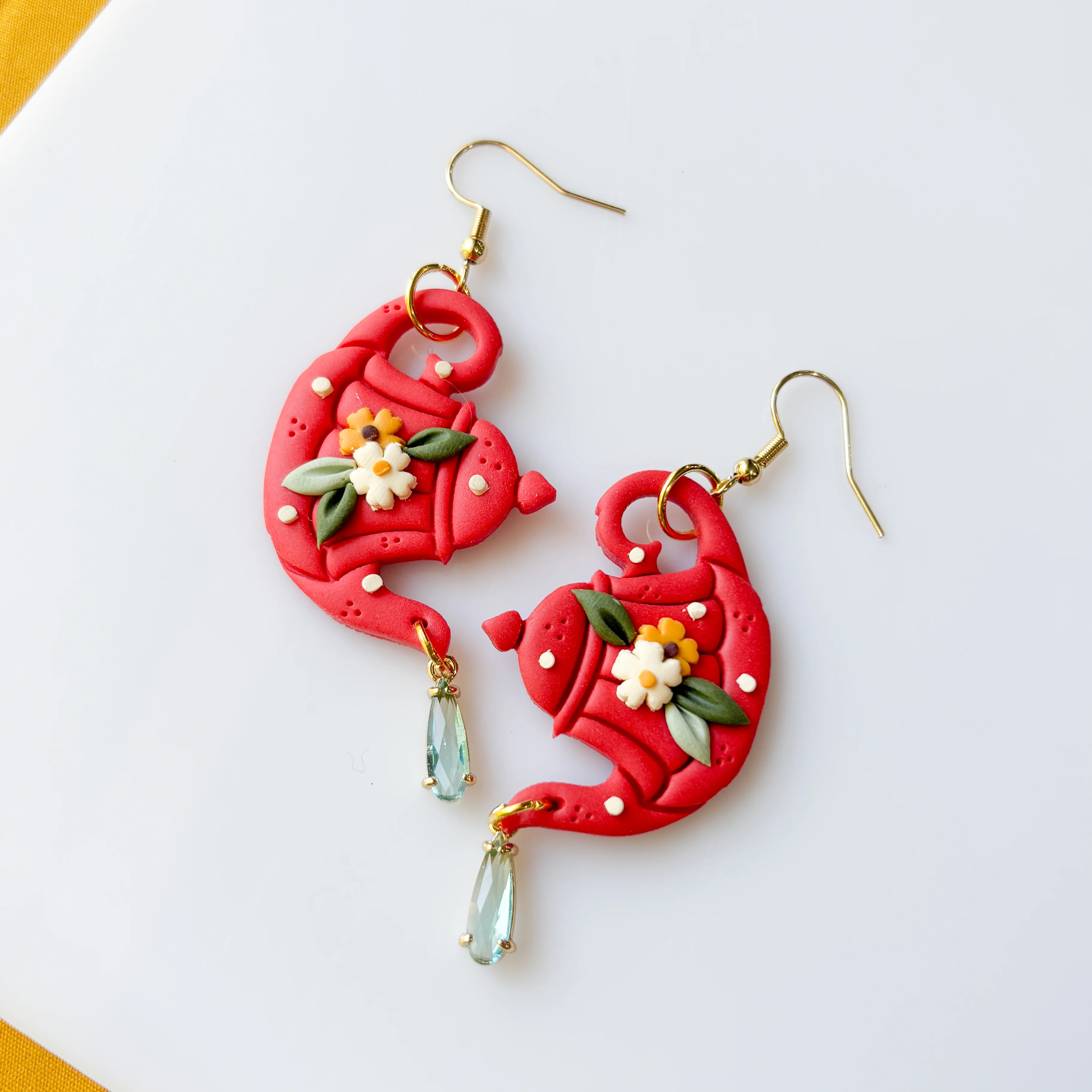 RED WATERING CAN EARRINGS - Image 1