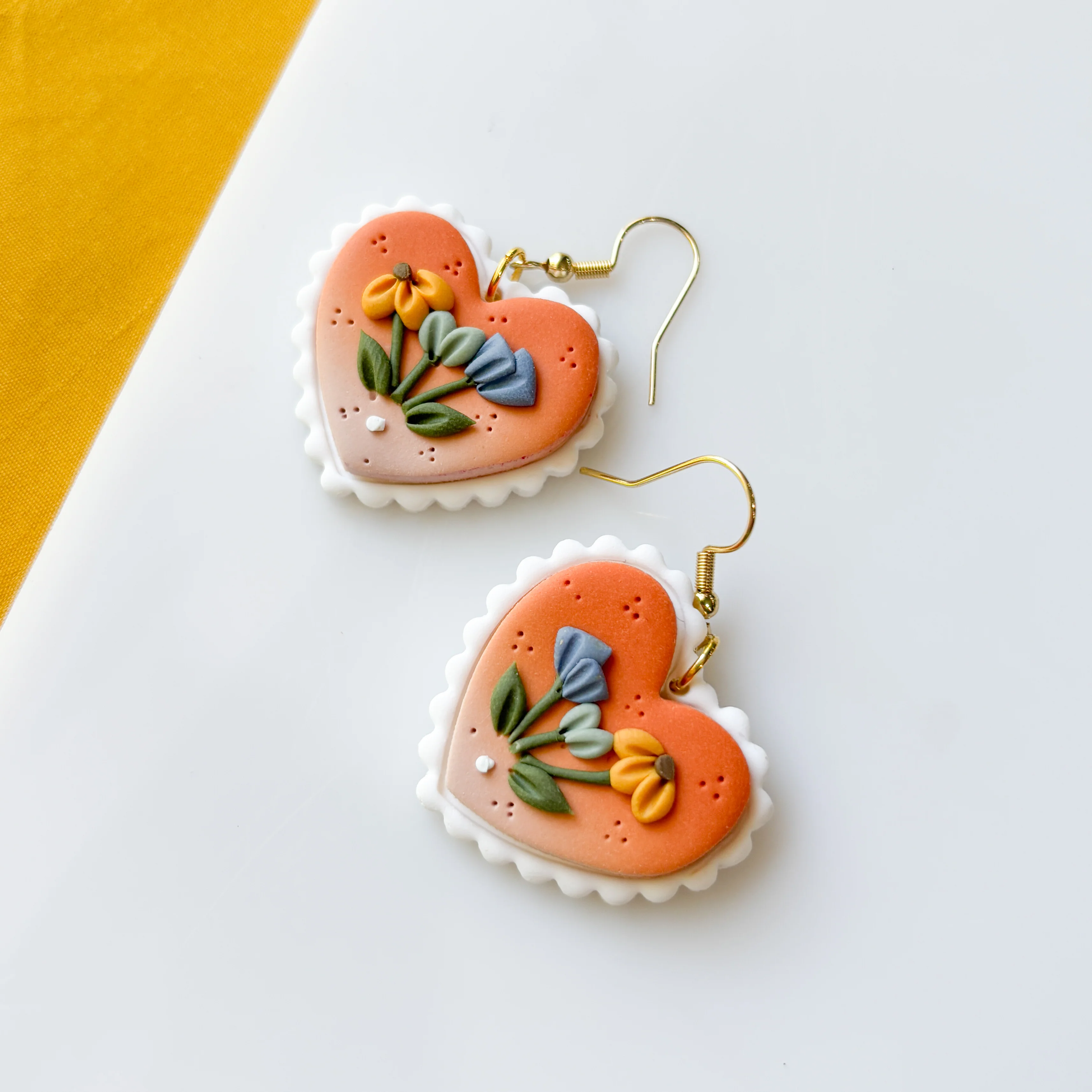 FLORAL HEART EARRINGS - Image 2