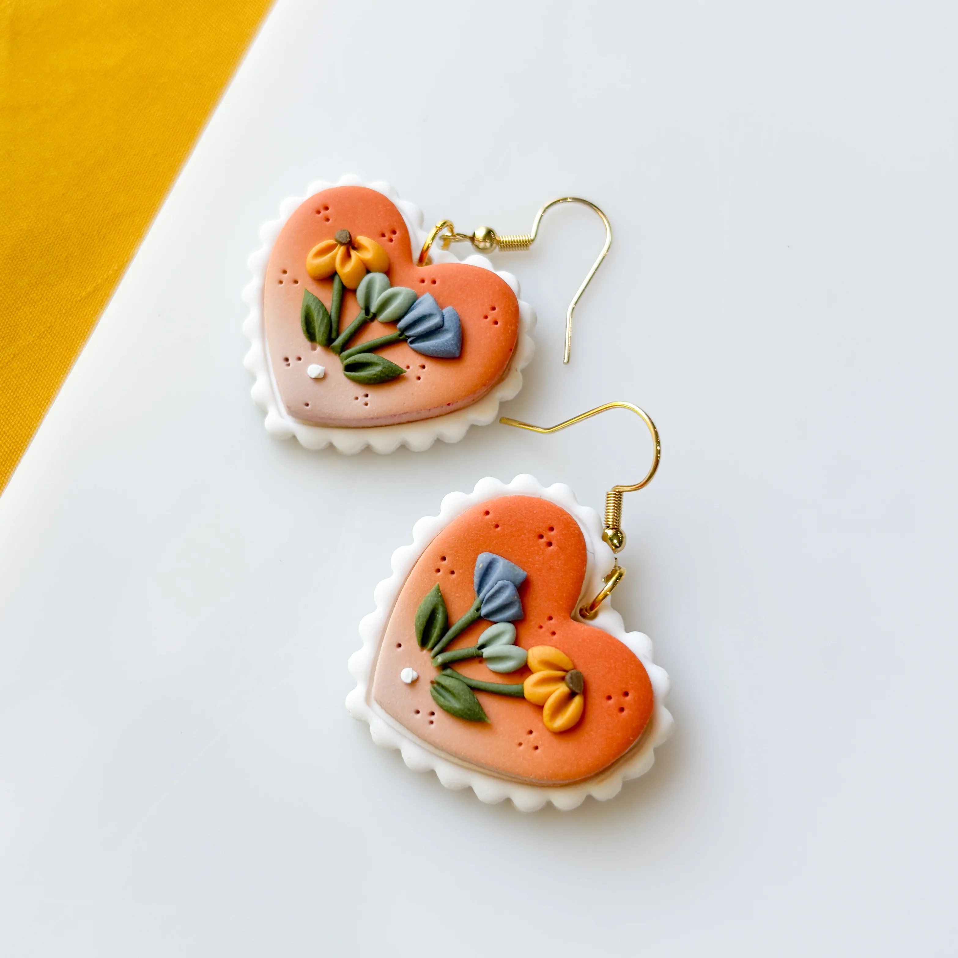 FLORAL HEART EARRINGS - Image 3